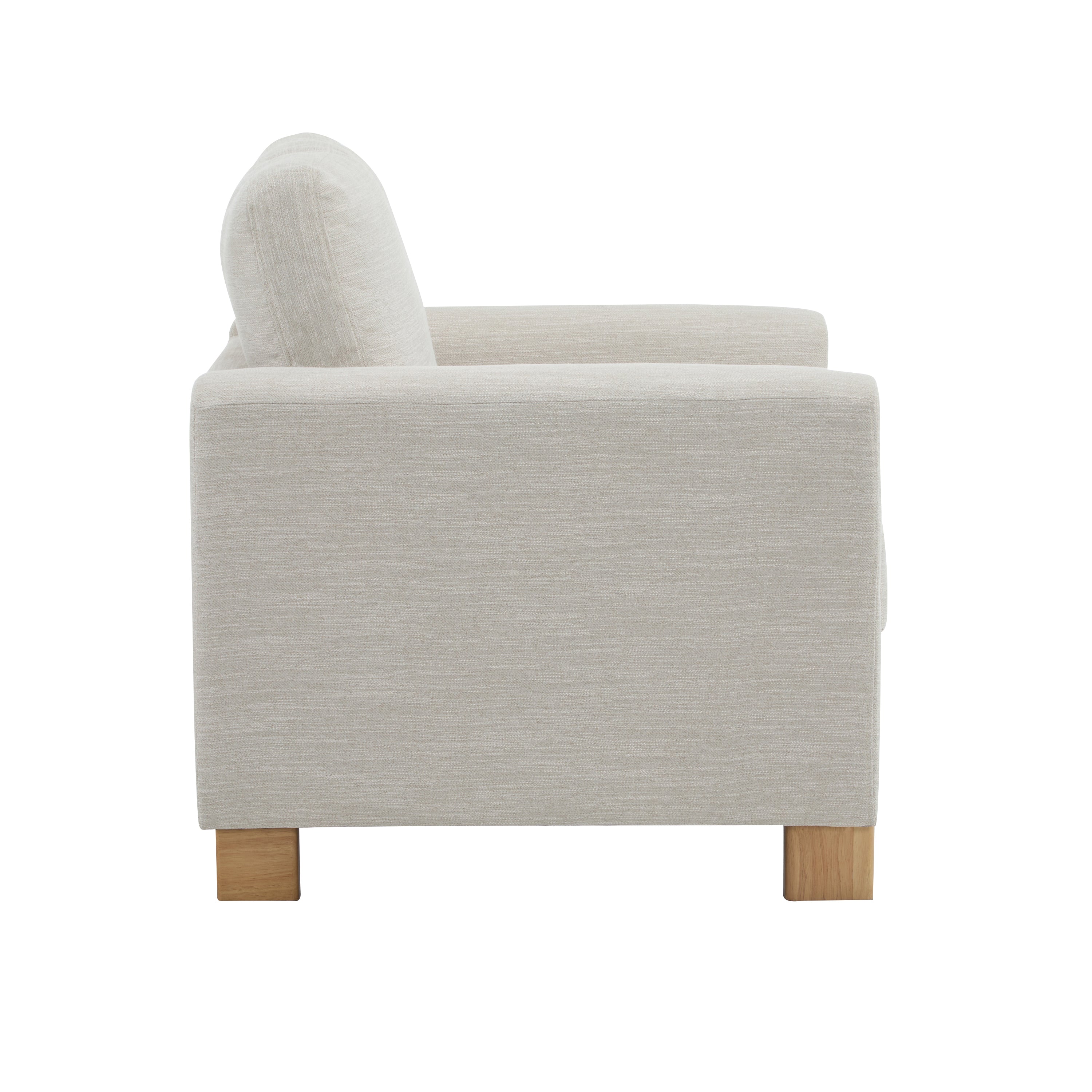 Harmonia Fabric Upholstered Accent Chair with Wood Accent