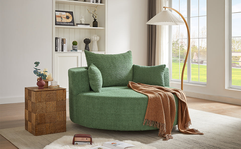 Crossley Oversized Swivel Barrel Accent Chair