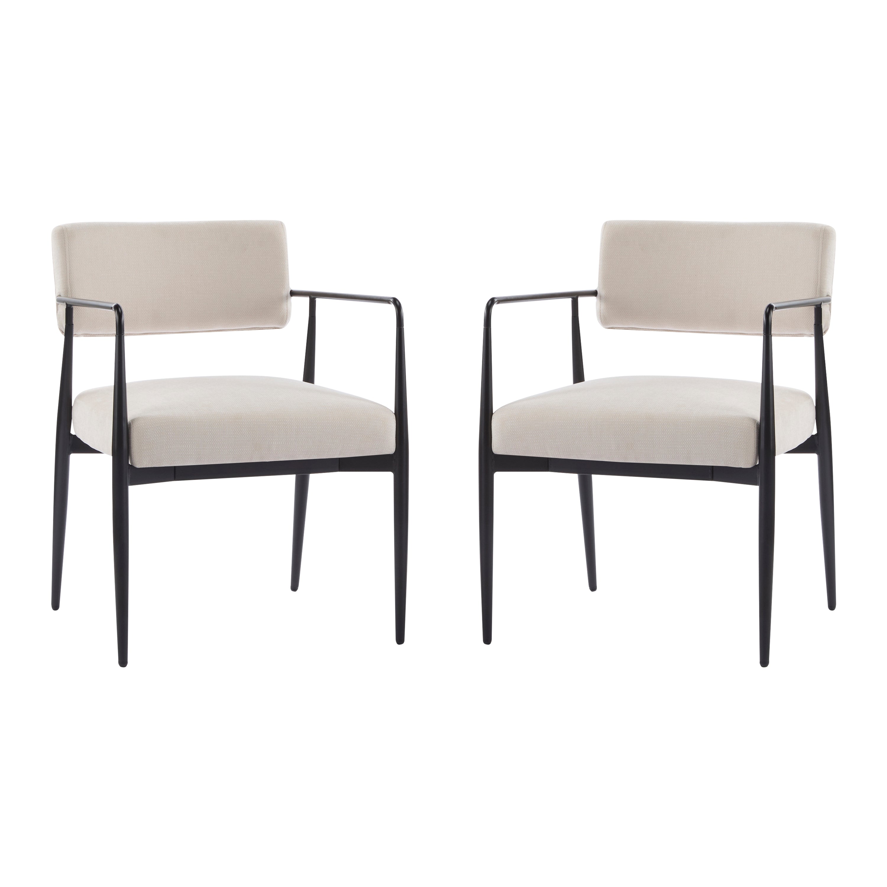 Nora Modern Metal Frame Dining Chair, Set of 2