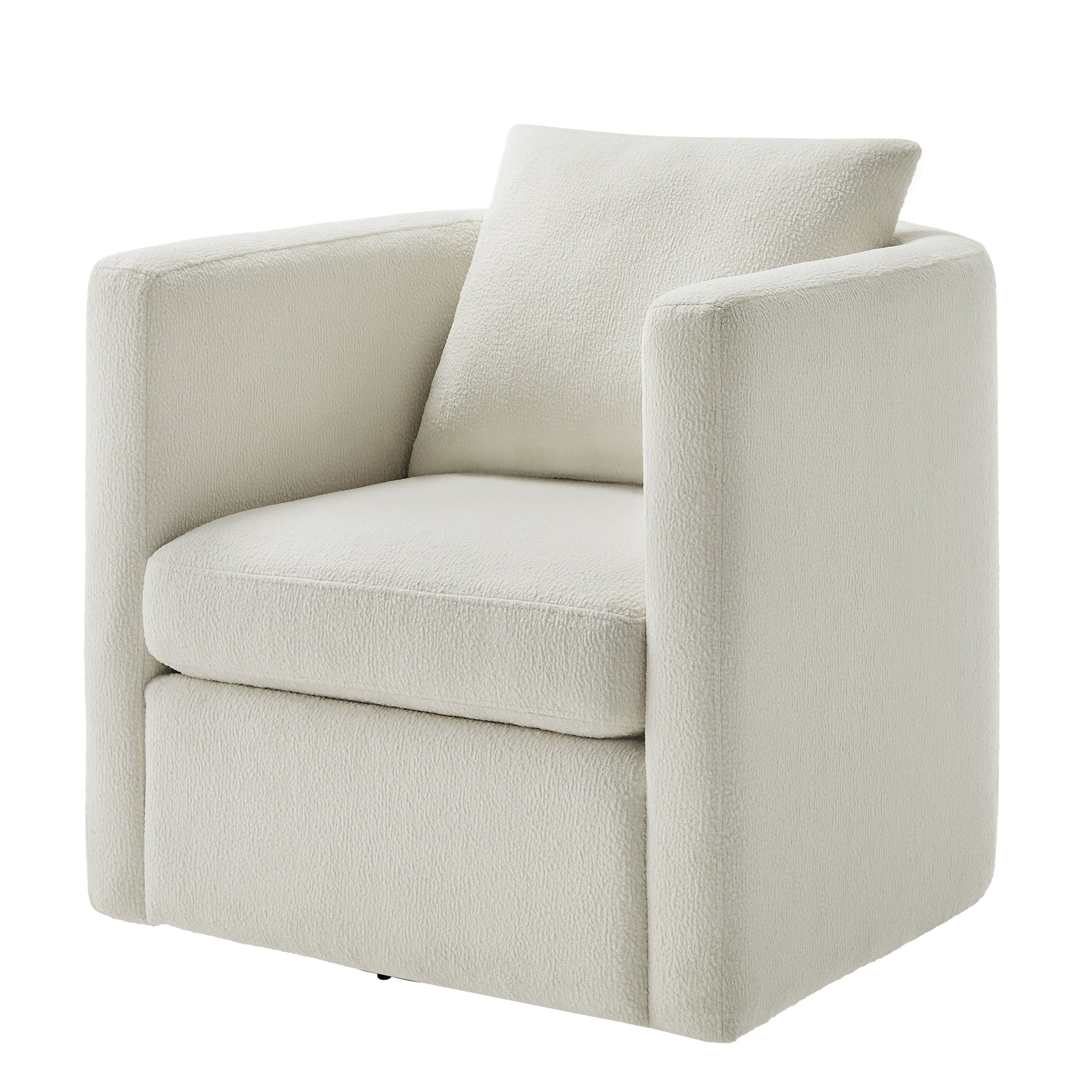 Sutton Light Grey Performance Fabric Swivel Barrel Chair
