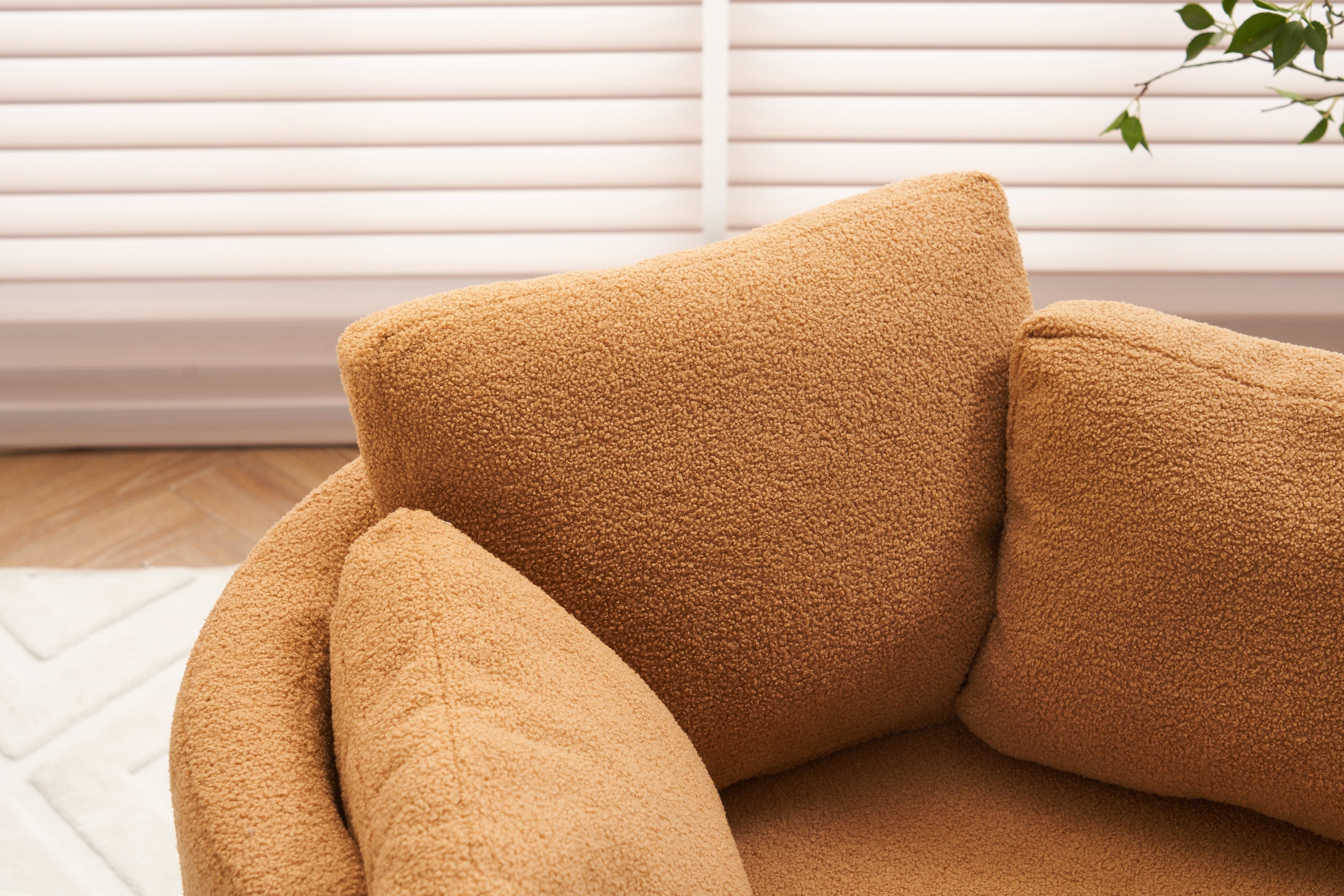 Teddy Fabric Swivel And Storage Chair With Back Cushion