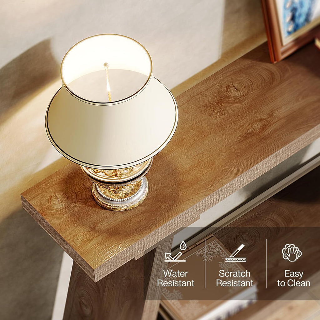 Willowford Industrial Console Table with 2-Tier Storage Shelves