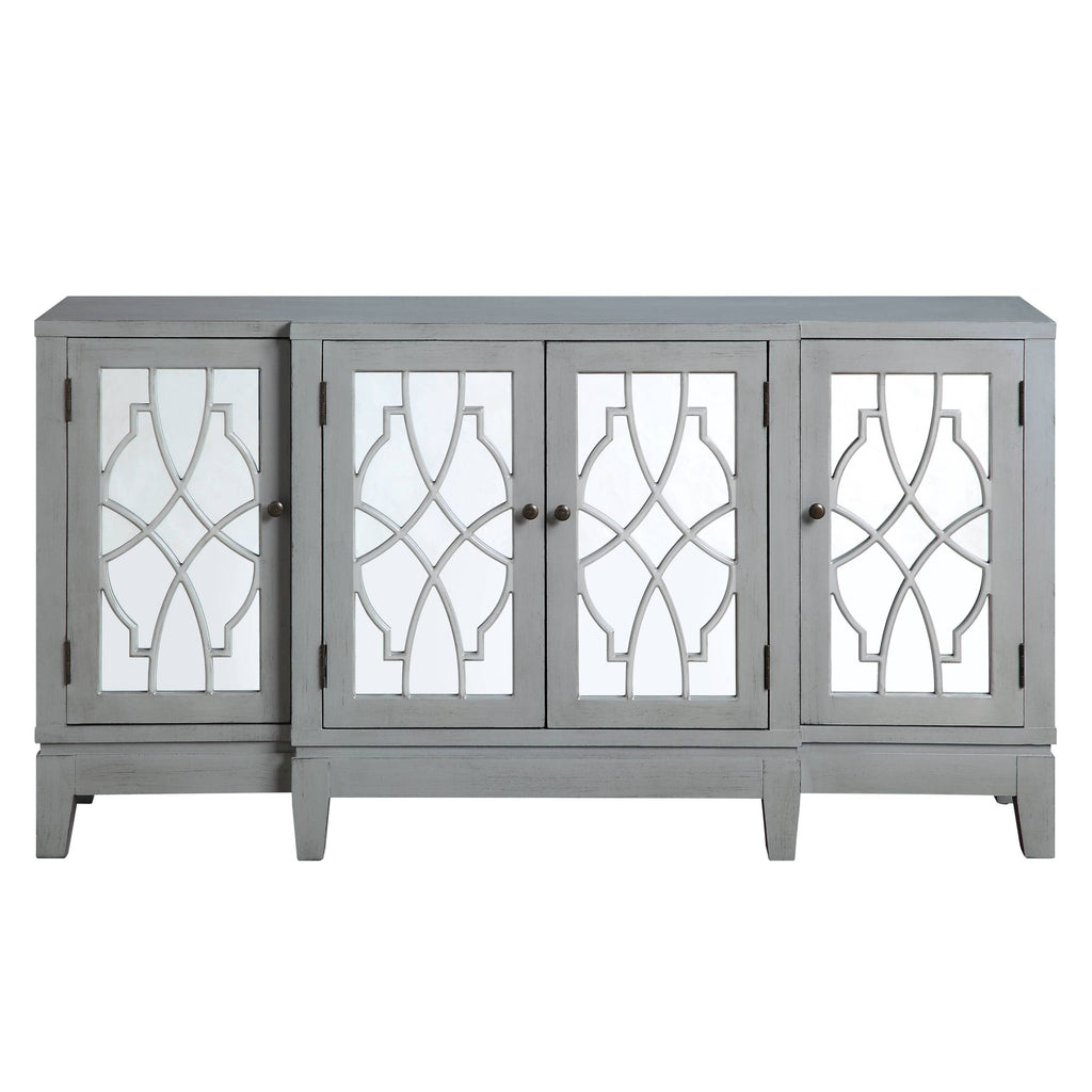Magdi Antique Gray Finish Console Cabinet