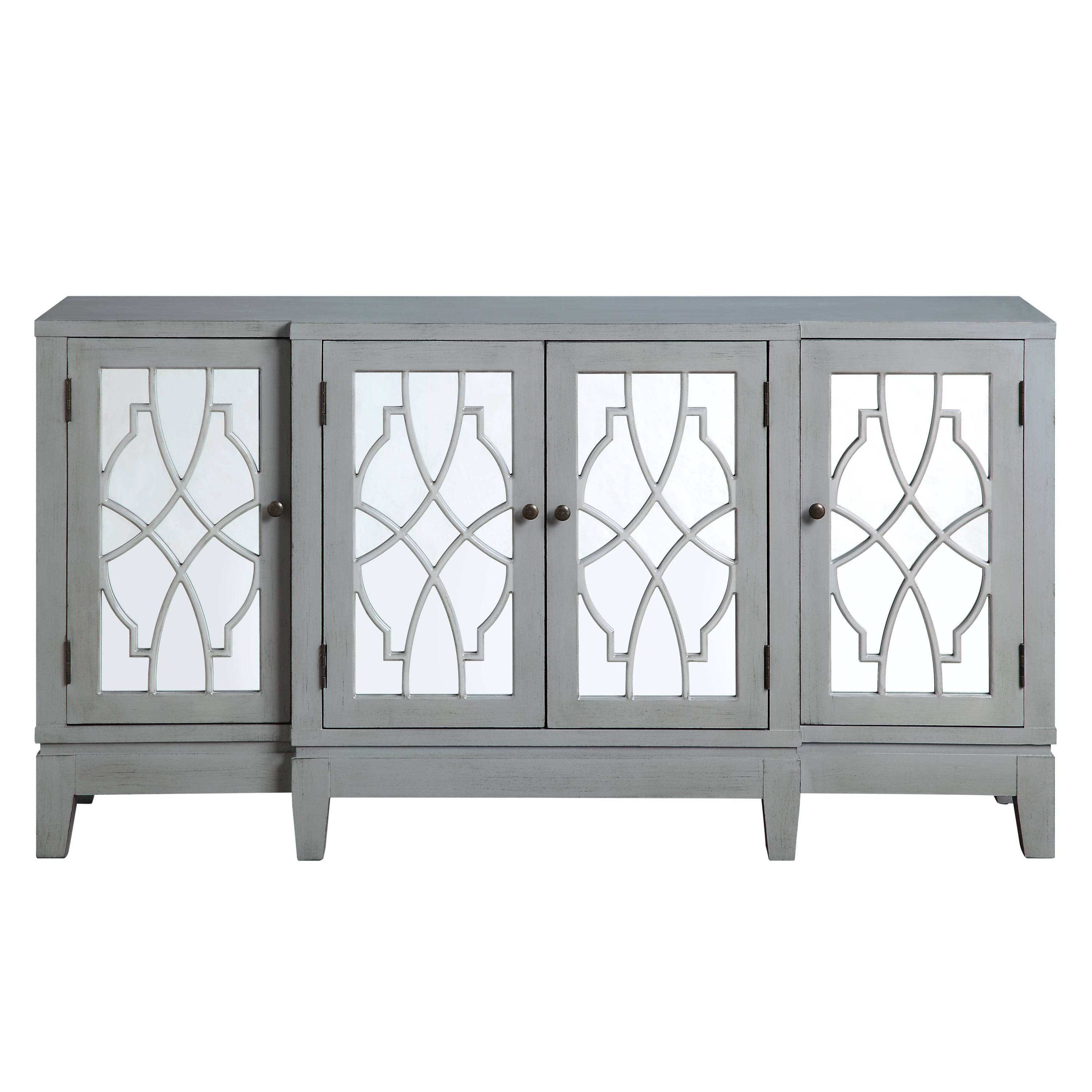 Magdi Antique Gray Finish Console Cabinet