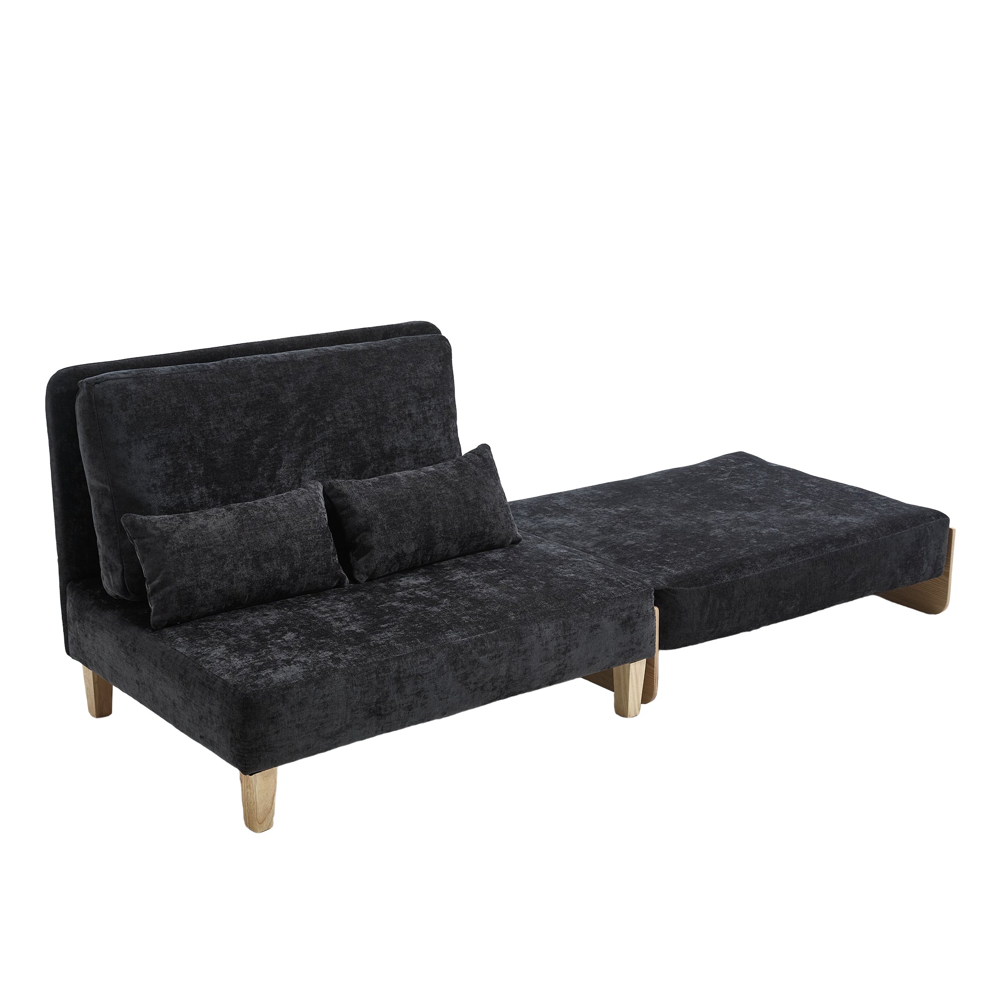 Mid-Century Modern Chenille Foldable Sofa Bed Recliner