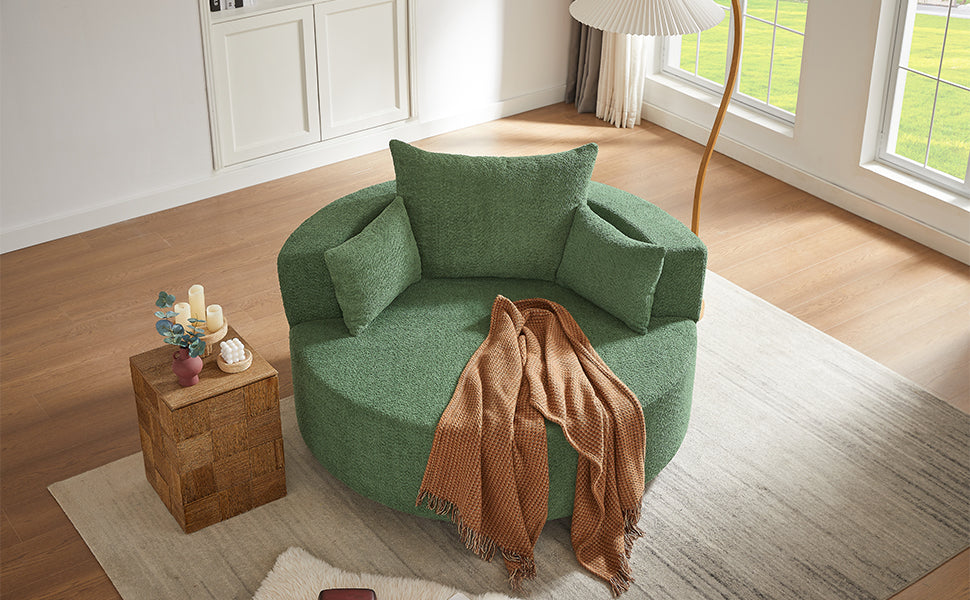 Crossley Oversized Swivel Barrel Accent Chair