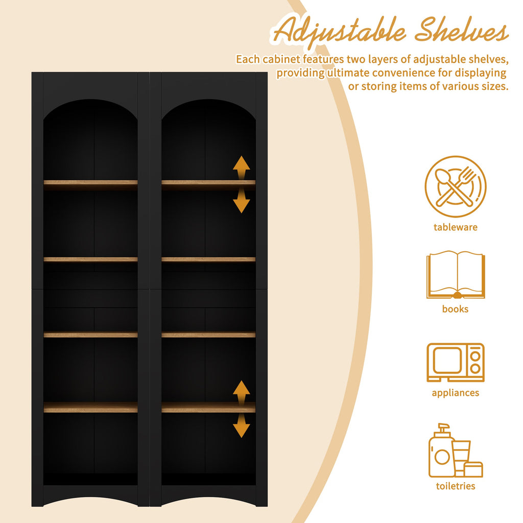 Farmhouse Two-Tone Storage Cabinet with Adjustable Shelves
