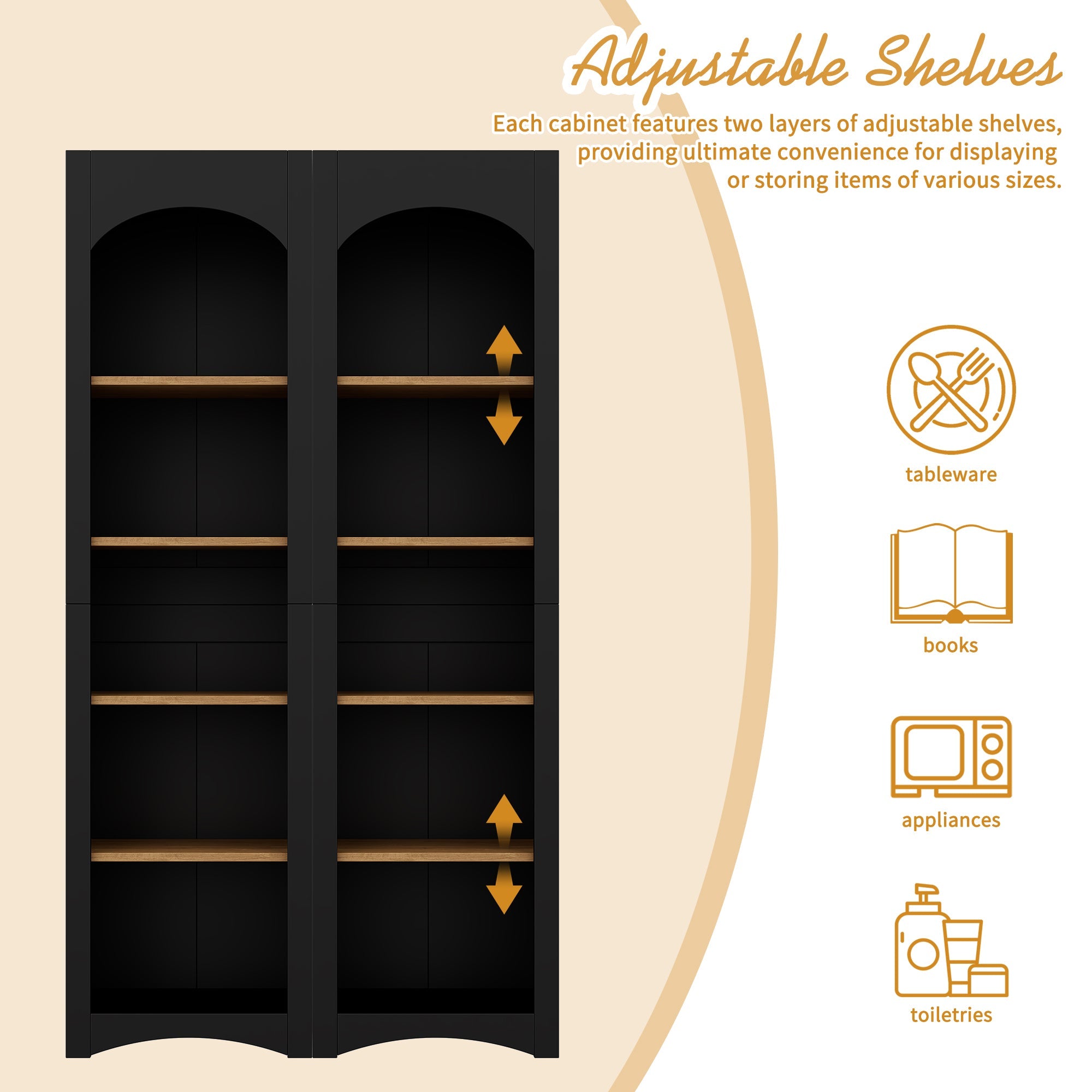 Farmhouse Two-Tone Storage Cabinet with Adjustable Shelves