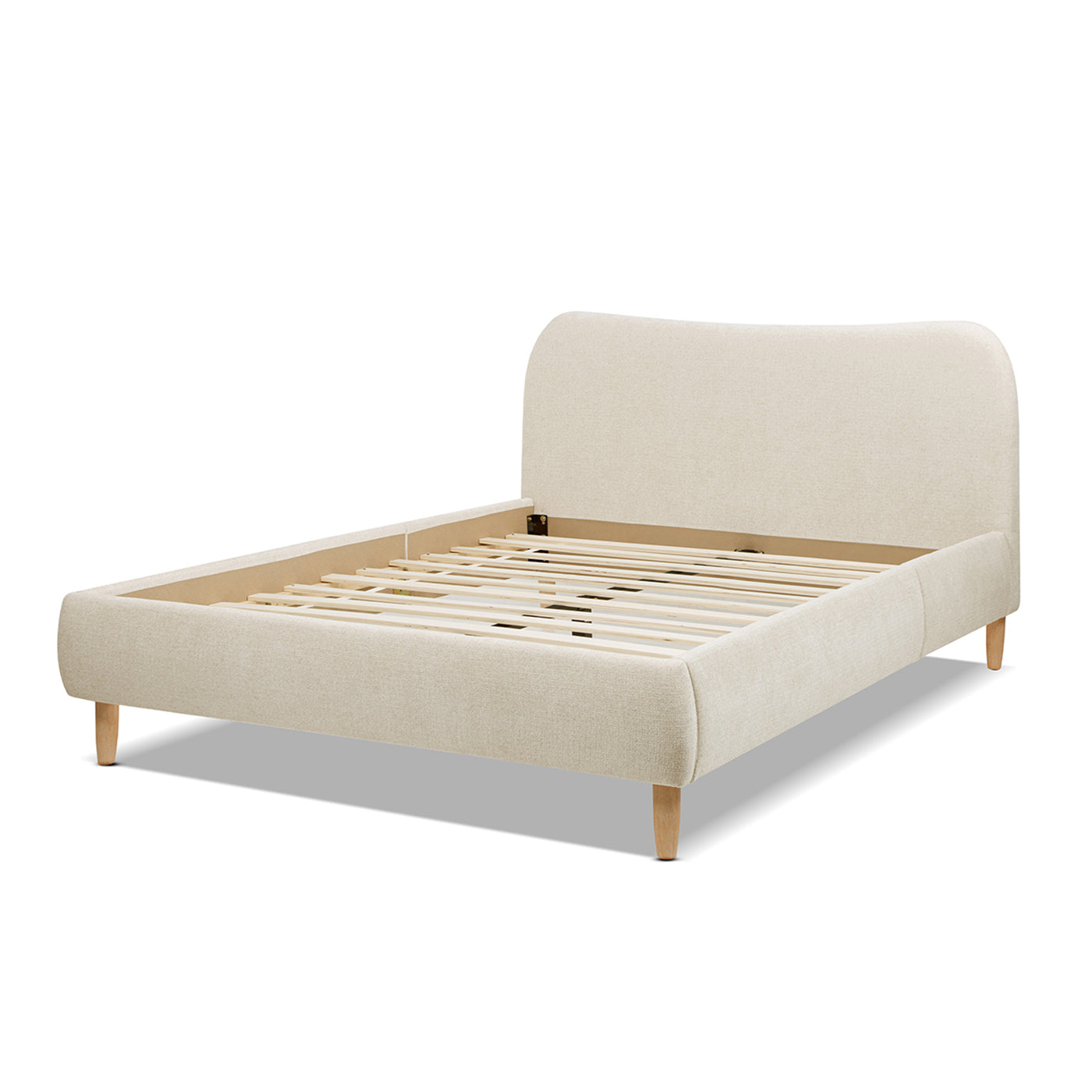 Roman Curved Headboard Upholstered Platform Bed