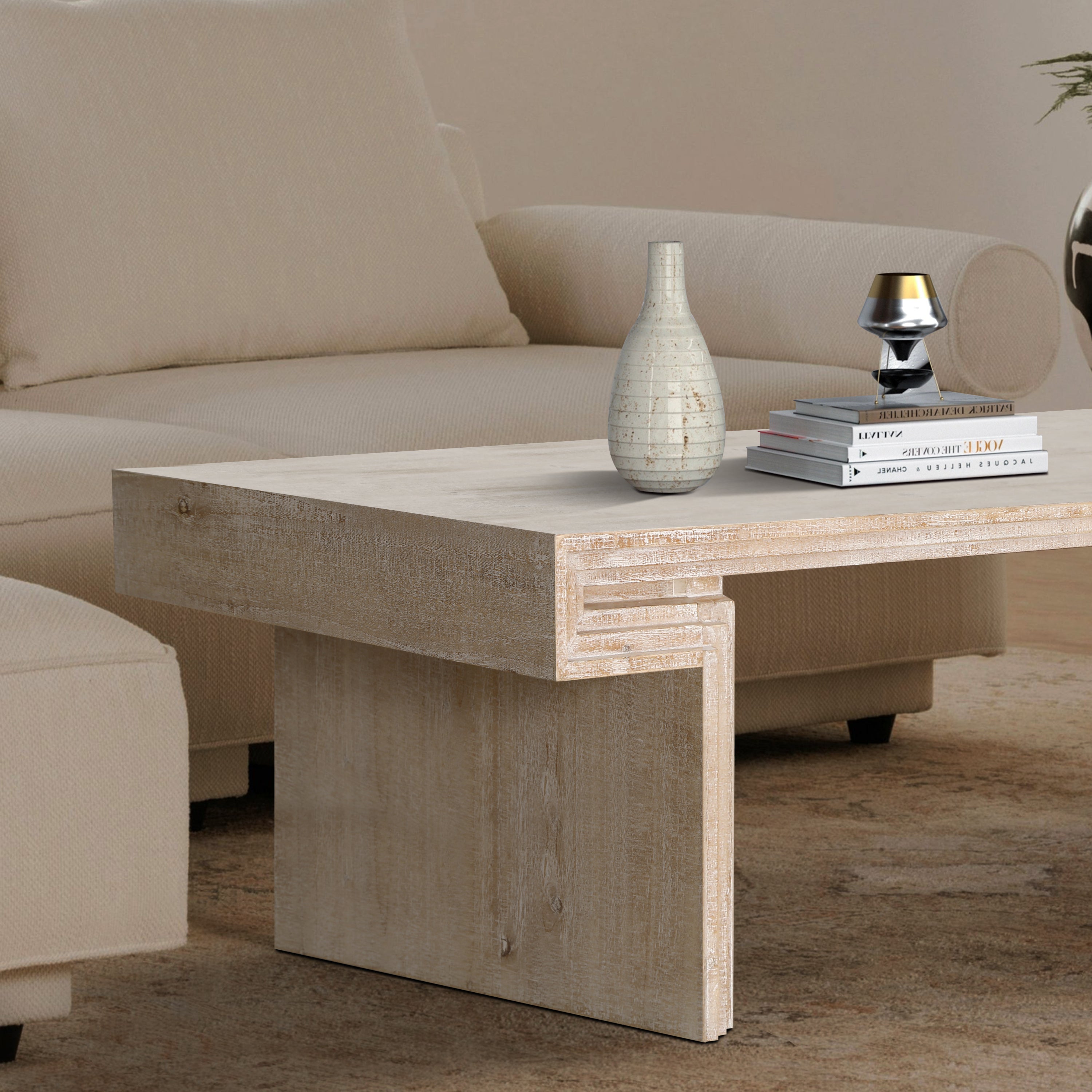 Modern Farmhouse Reclaimed Wood Texture Coffee Table