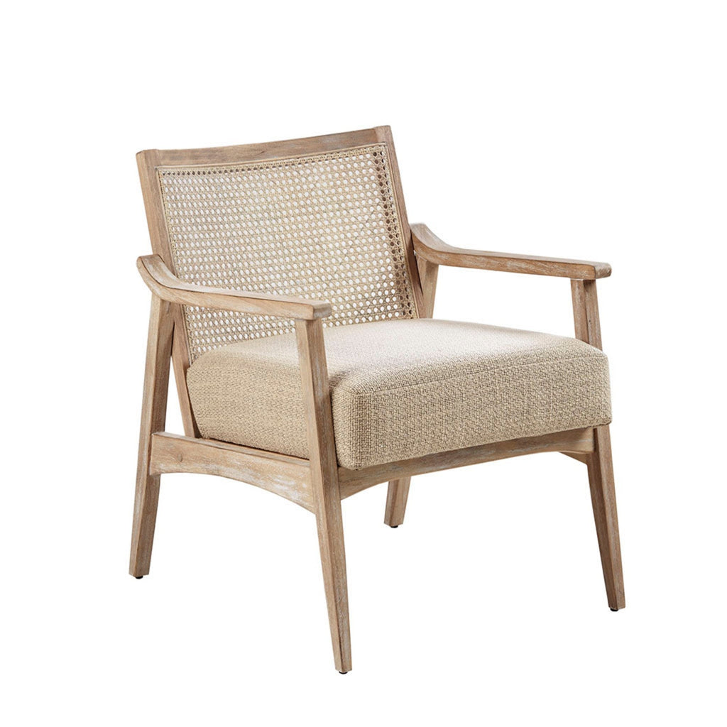 Cane Back Upholstered Accent Chair