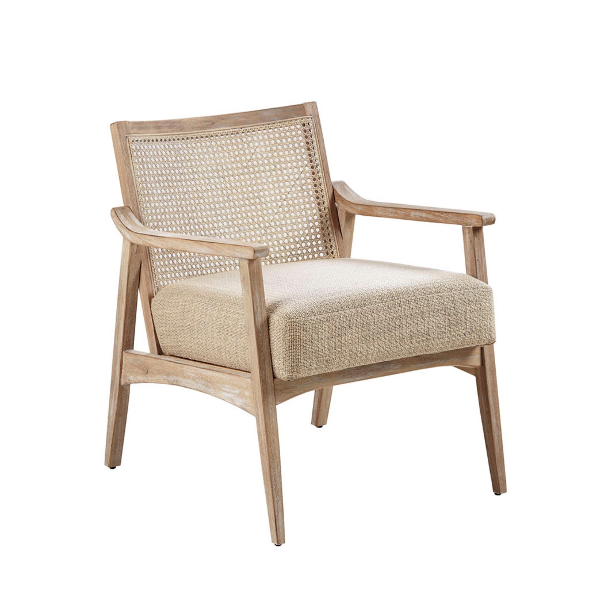 Cane Back Upholstered Accent Chair
