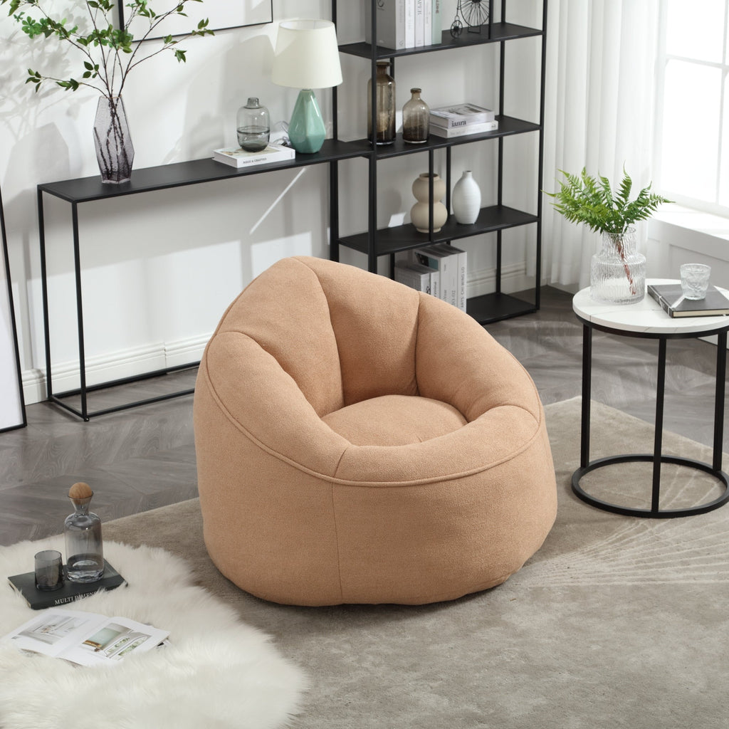 Bean Bag Sofa Chair with High-Pressure Foam and Footrest