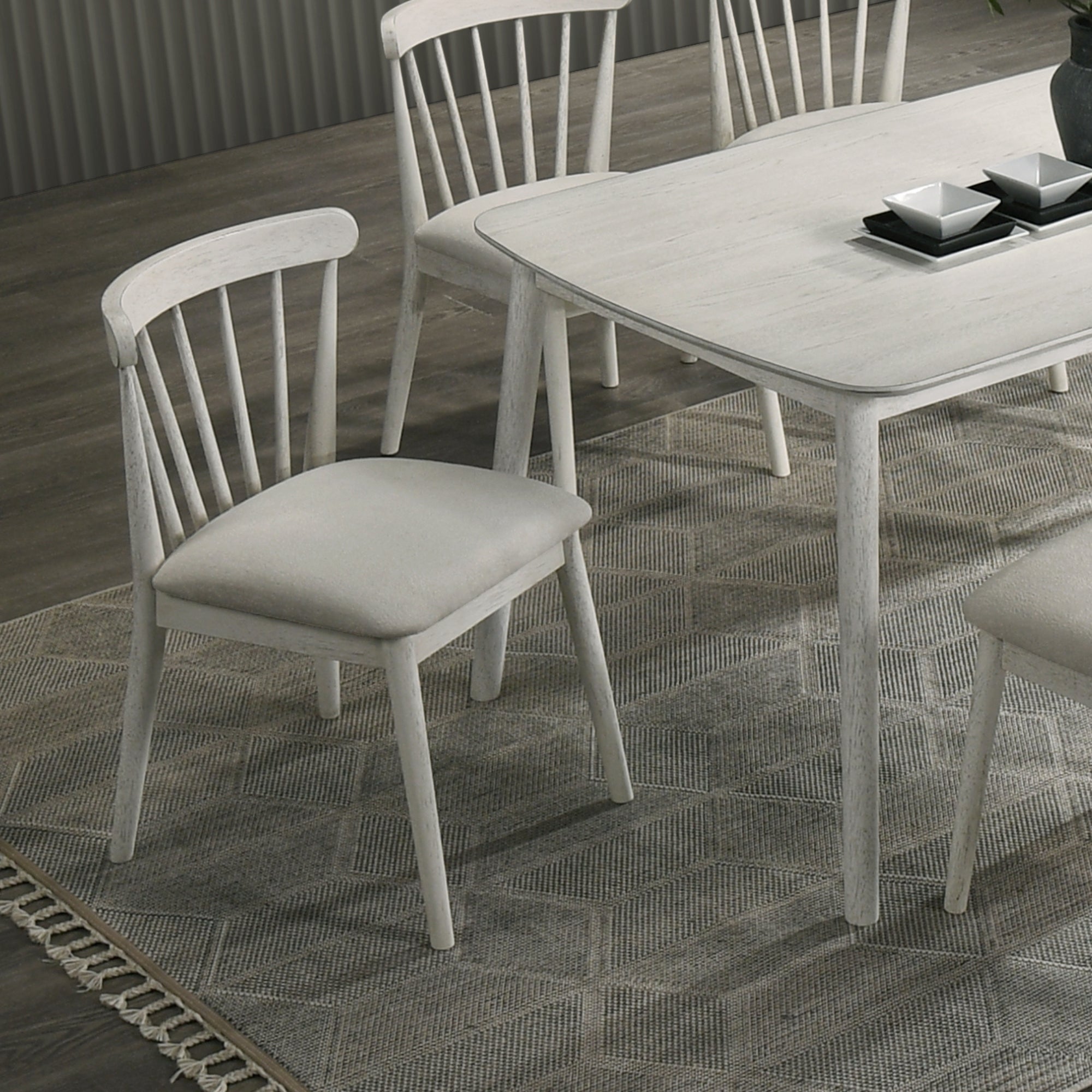 Modern Spindle Back Dining Chairs, Set of 2