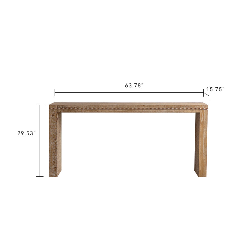 Rustic Console Table with Carved Detail