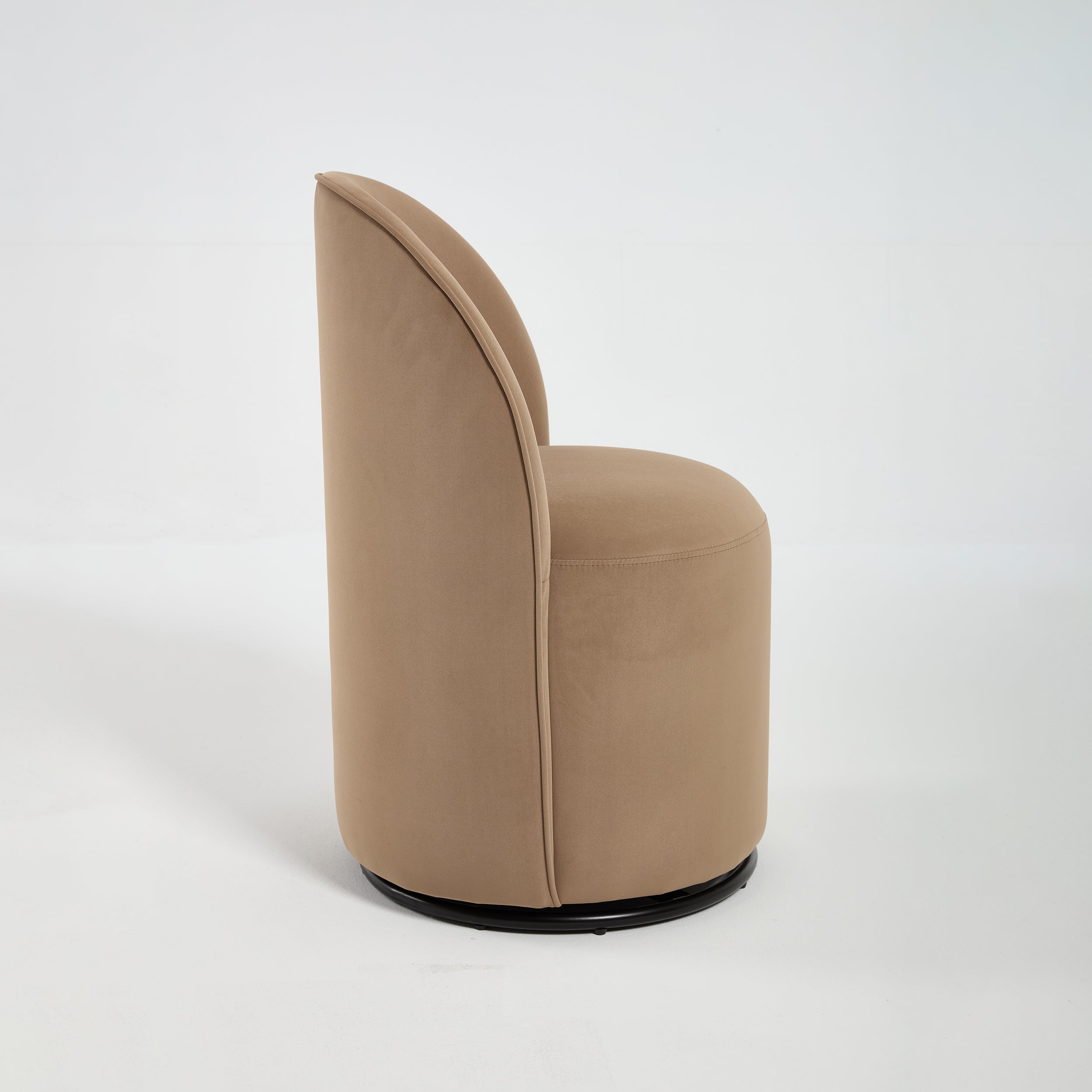 Ashcombe Mid Century Modern Round Velvet Dining Chair