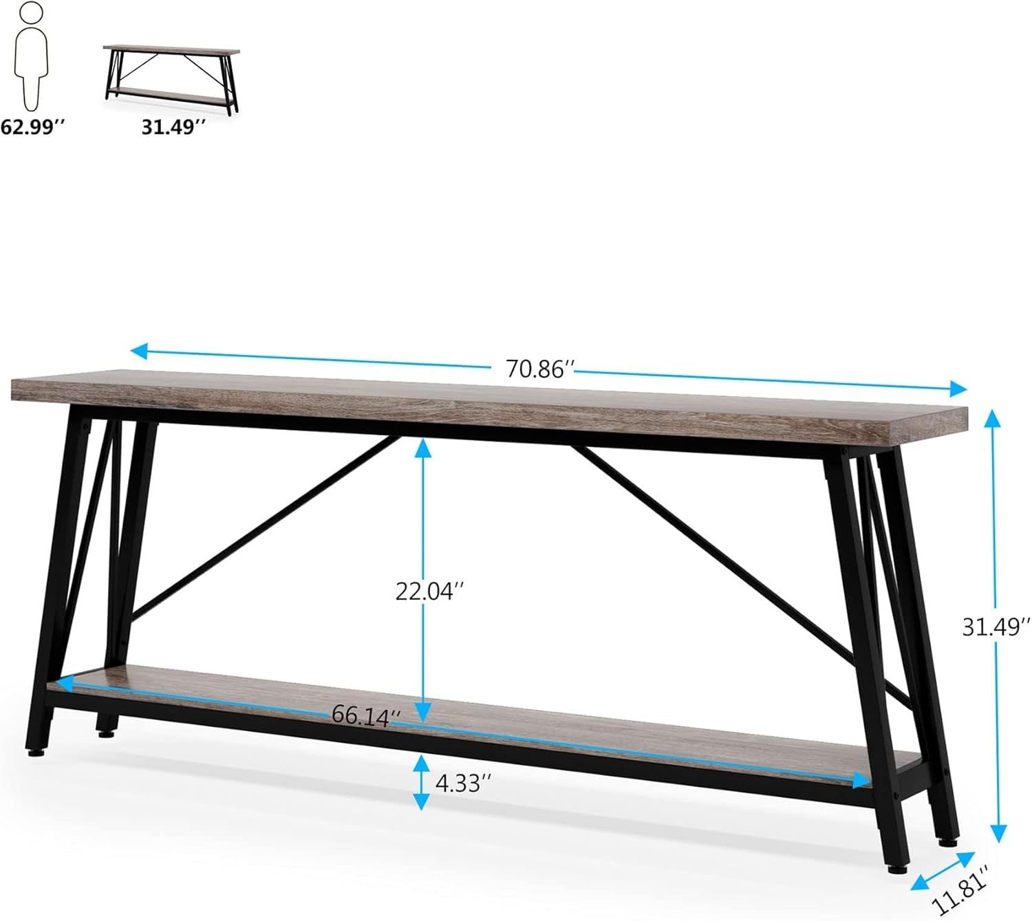 Millstone Industrial Sofa Table