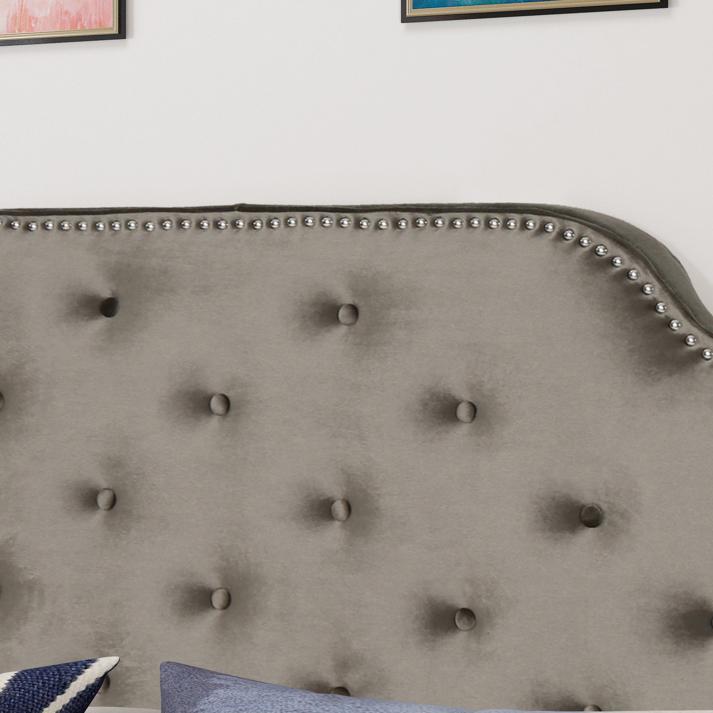 Luella Button Tufted Upholstered Headboard