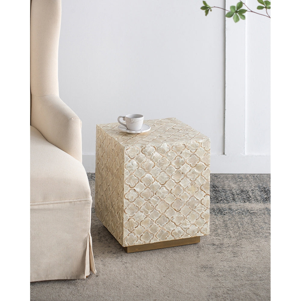Square Capiz Side Table