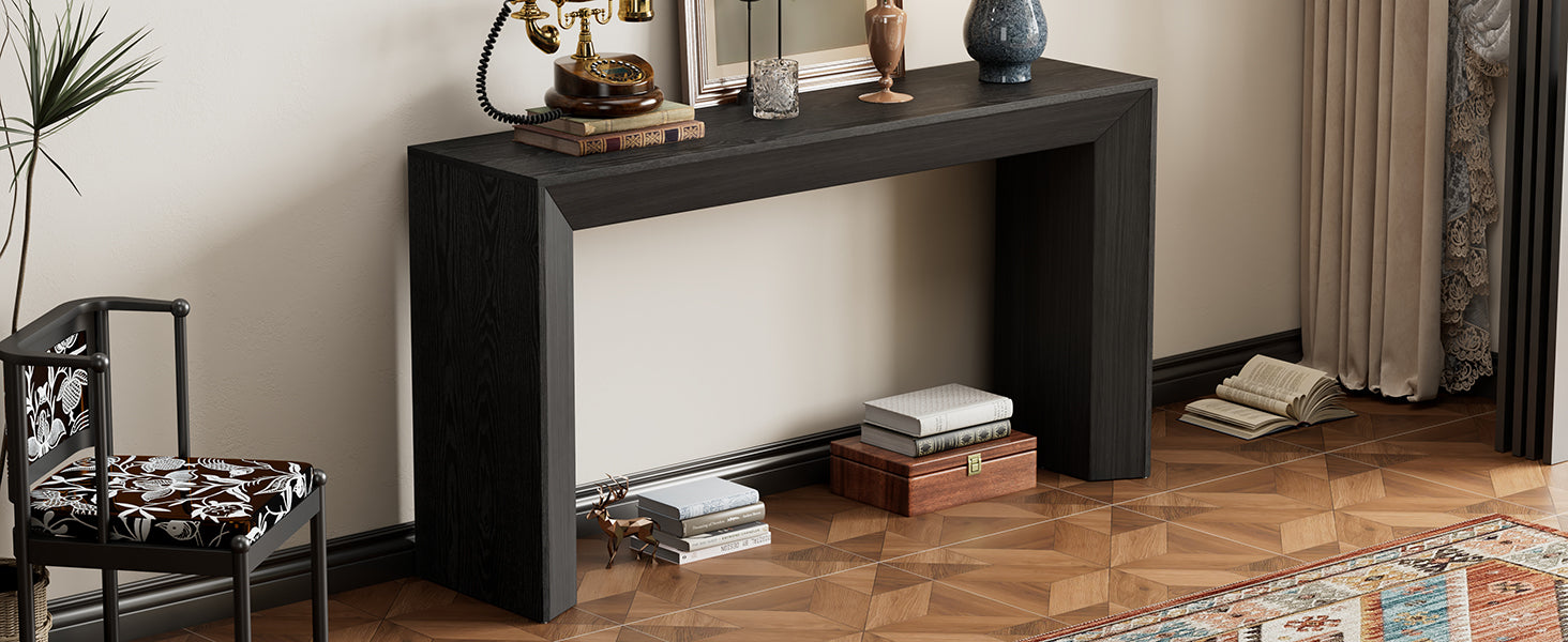 Minimalist Rustic Rectangular Waterfall Console Table