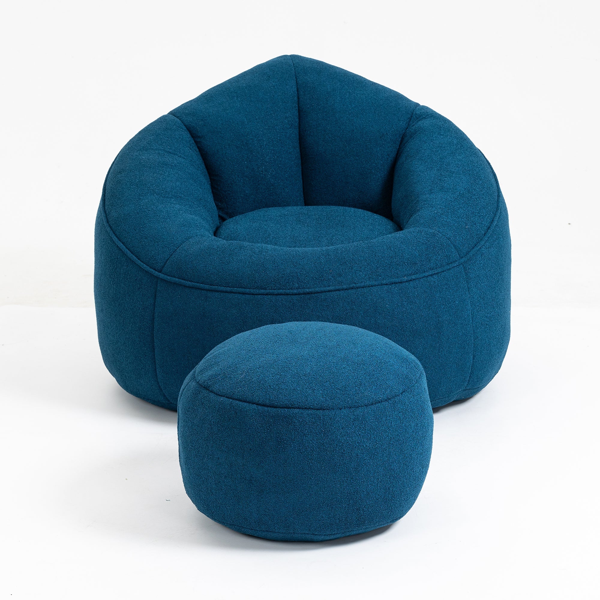 Bean Bag Sofa Chair with High-Pressure Foam and Footrest