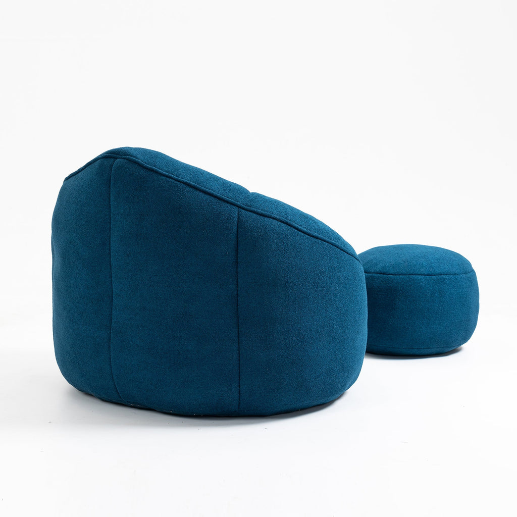 Bean Bag Sofa Chair with High-Pressure Foam and Footrest