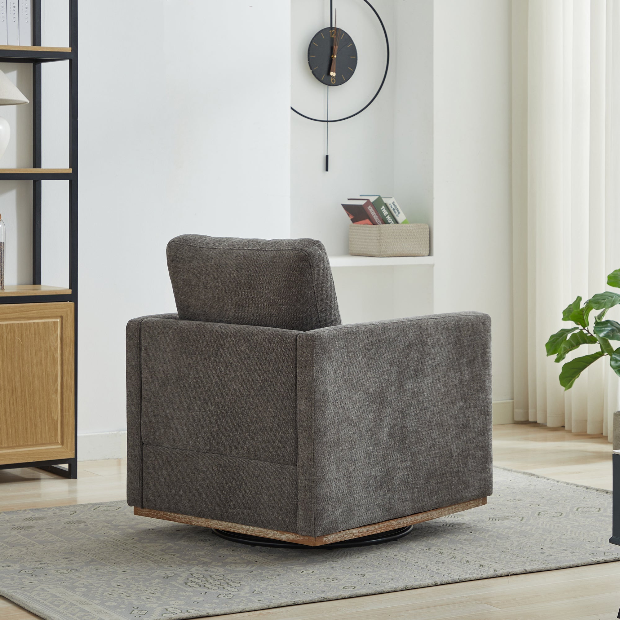 Modern Square Upholstered Swivel Accent Chair