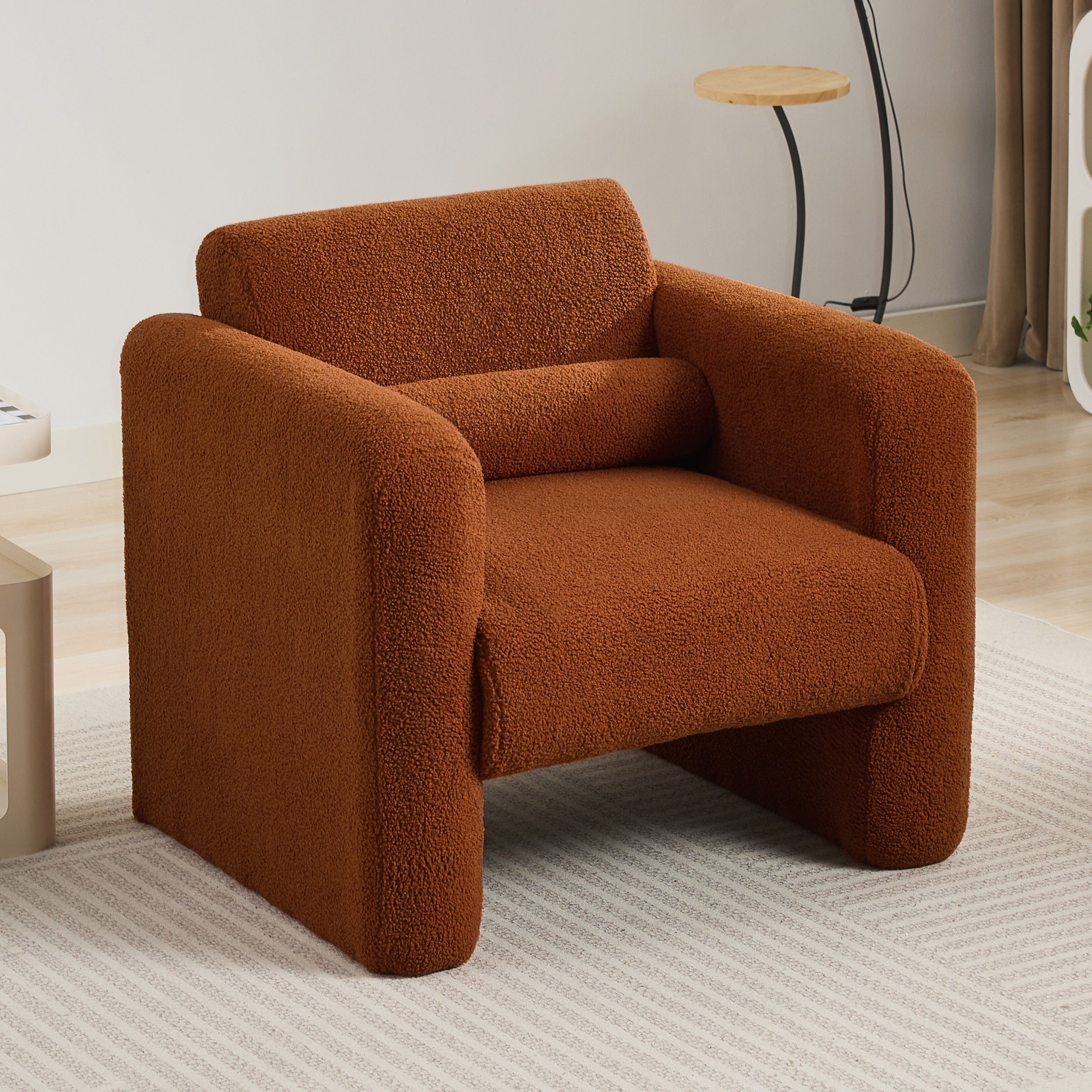Marlowe Modern Sherpa Upholstered Comfy Reading Accent Chair