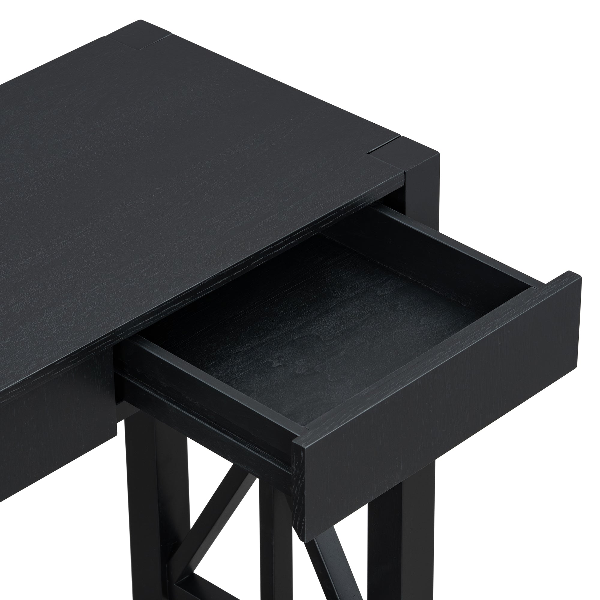 Modern Crisscross Design Entryway Table with Open Bottom Storage