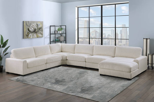 158 Modus Sectionnel 6 pièces en velours côtelé beige 