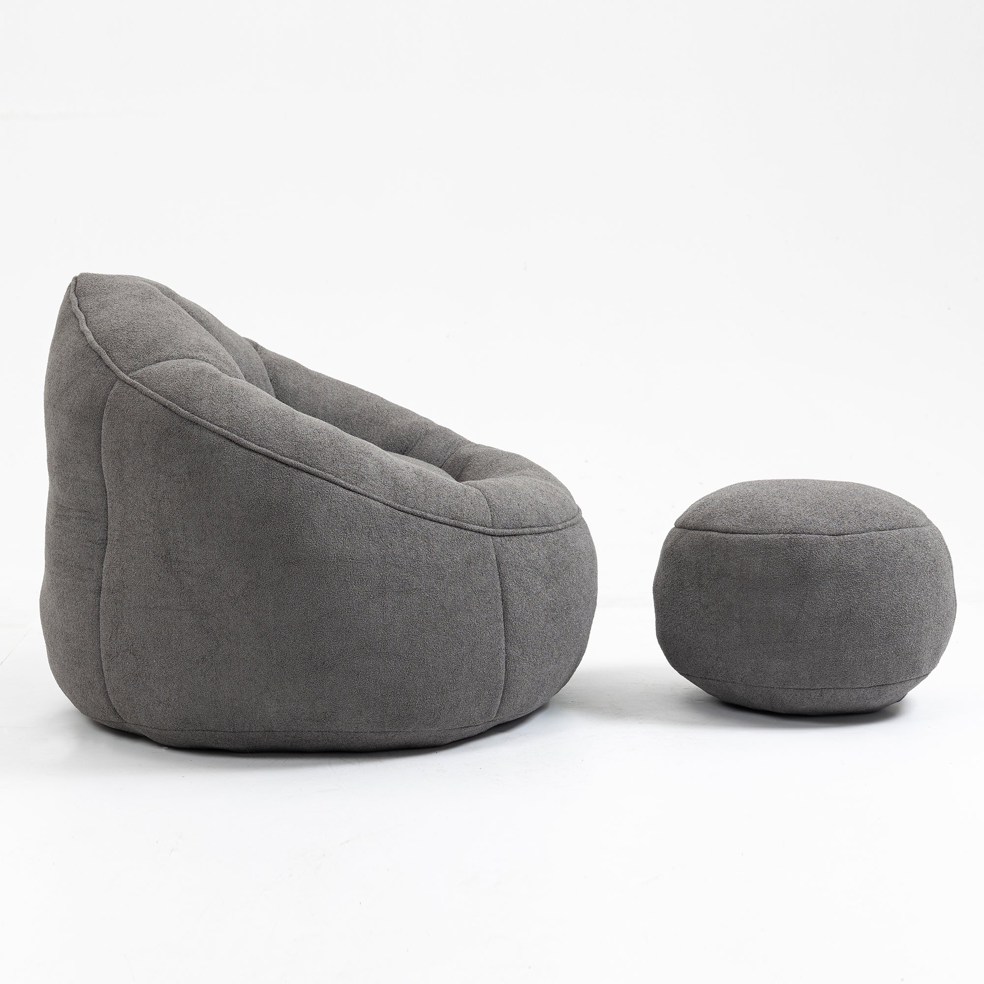 Bean Bag Sofa Chair with High-Pressure Foam and Footrest