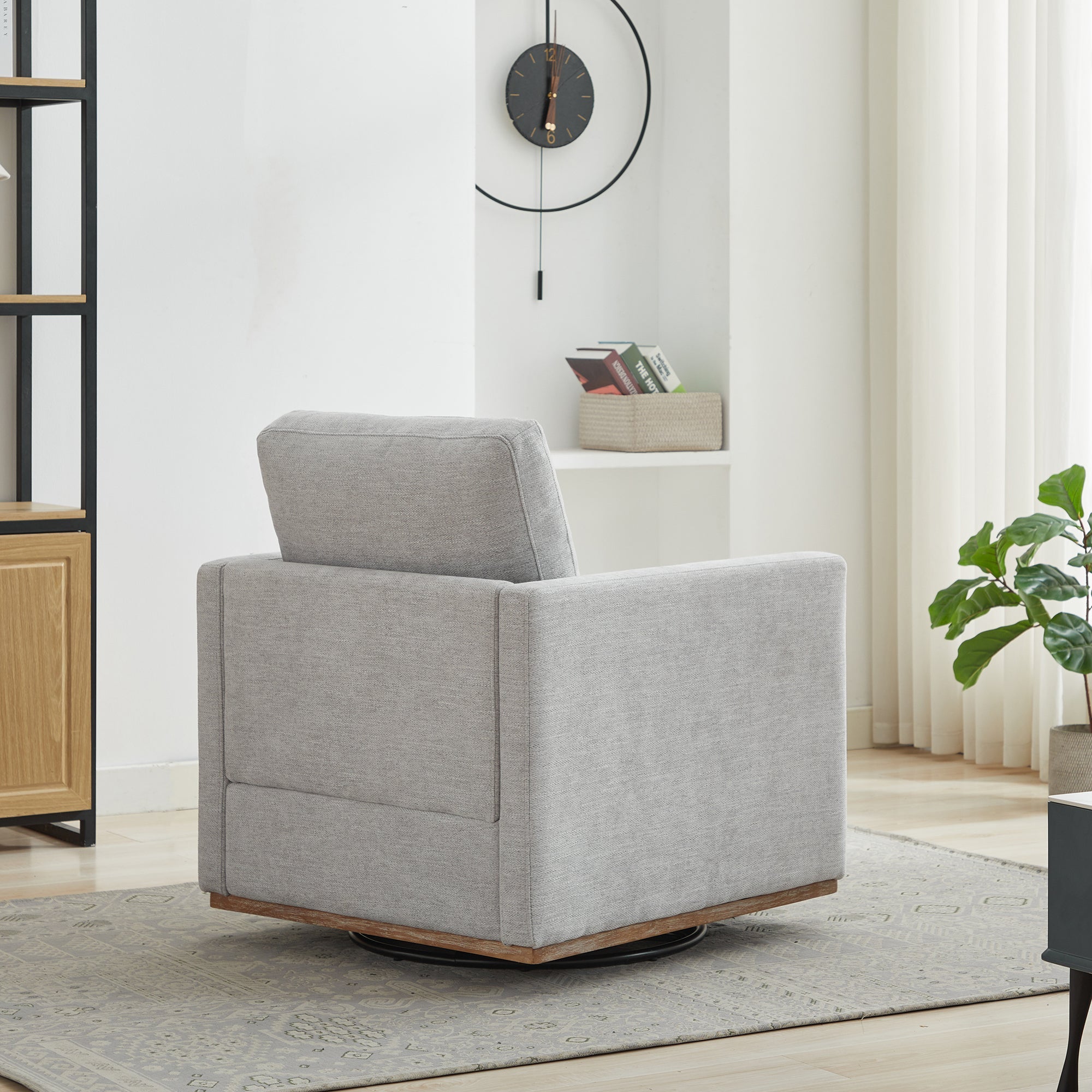 Modern Square Upholstered Swivel Accent Chair