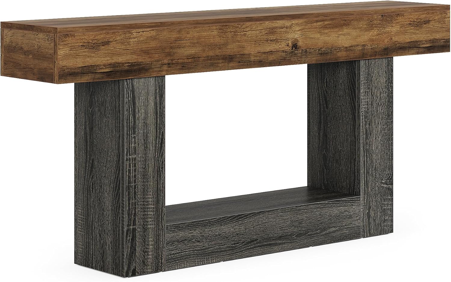 Pinehurst Farmhouse 2-Tier Entryway Table with U-Shaped Base