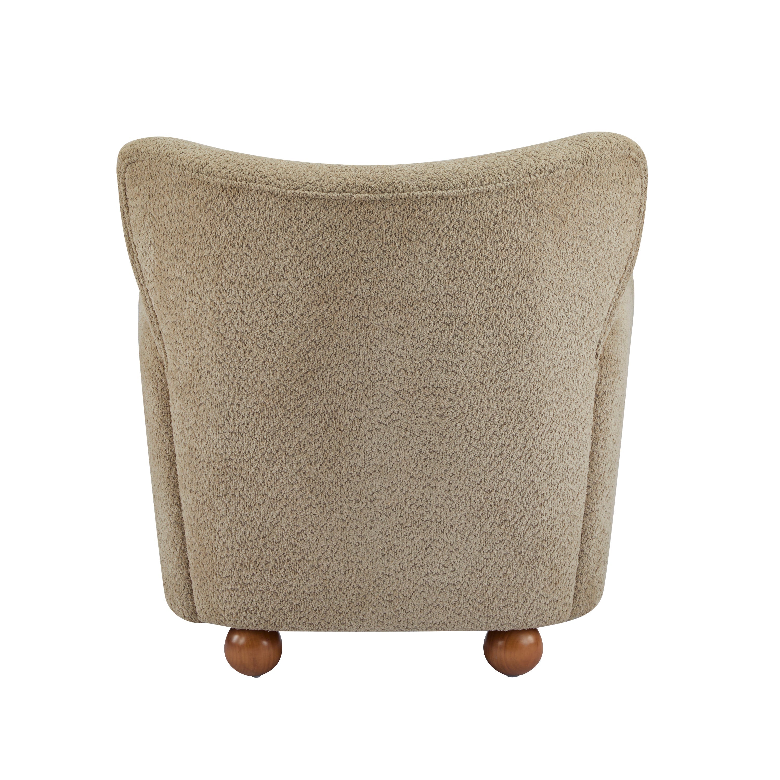 Cozy Wingback Accent Chair with Round Wood Feet