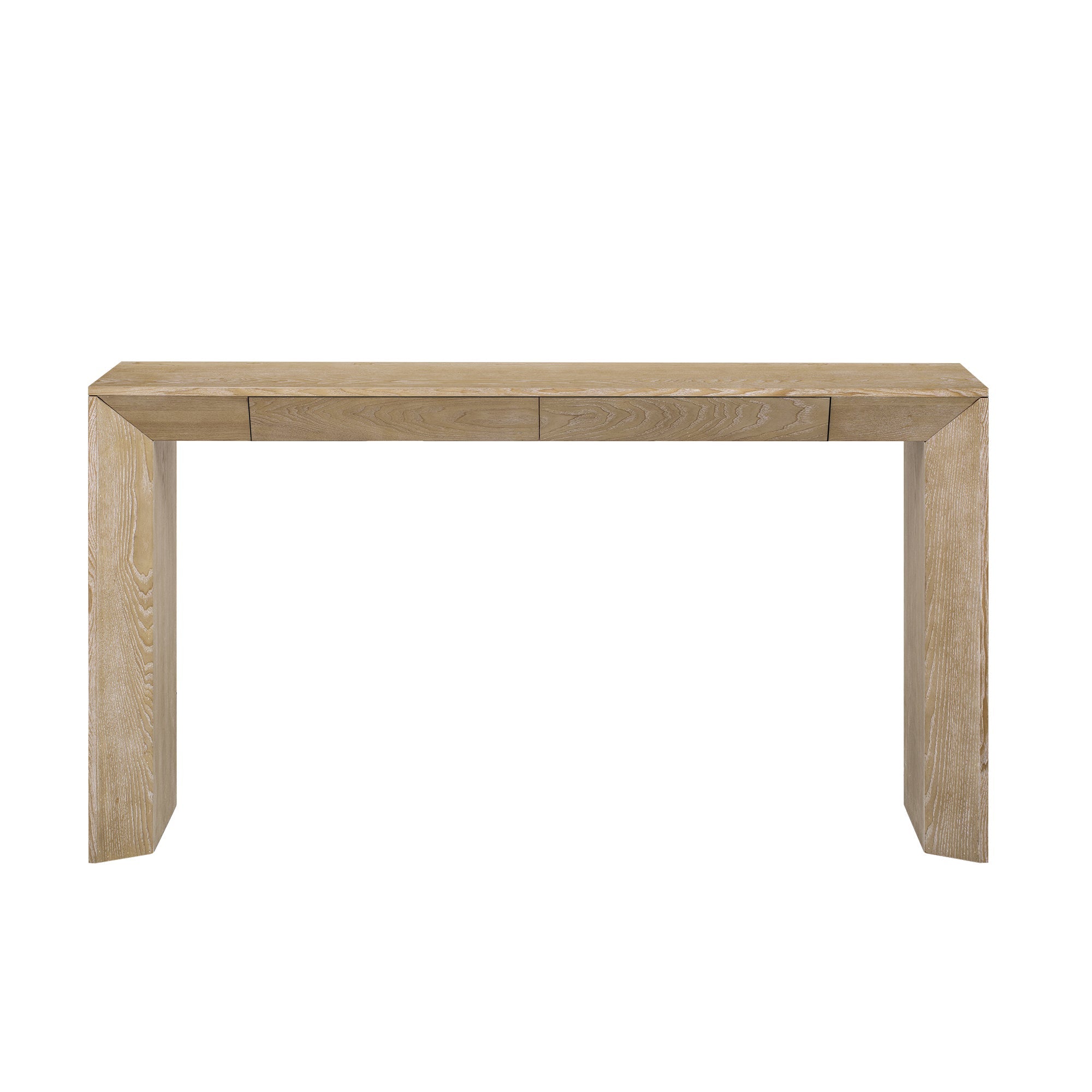 Modern Farmhouse Waterfall Console Table with 2 Concealed Drawers
