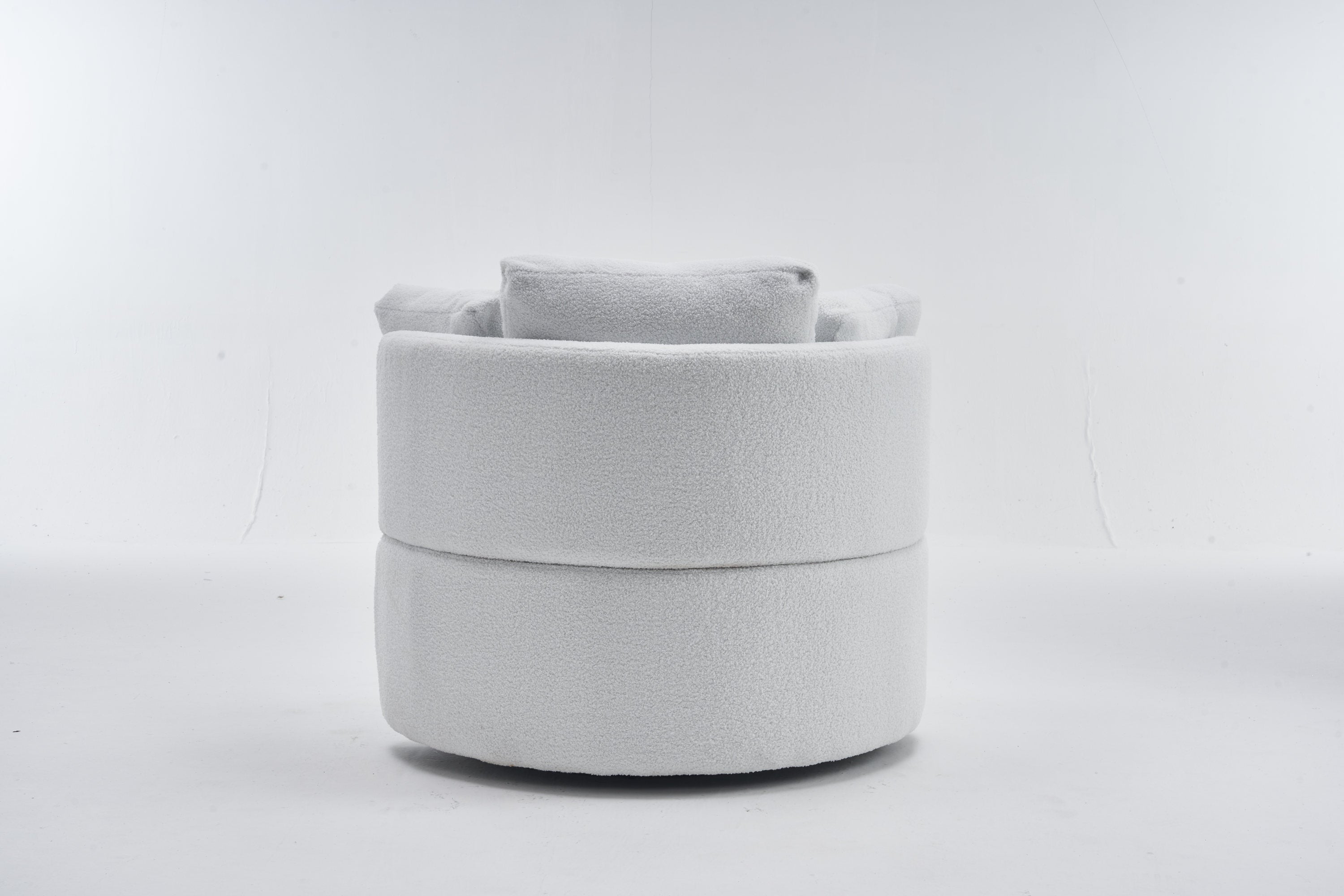 Teddy Fabric Swivel And Storage Chair With Back Cushion