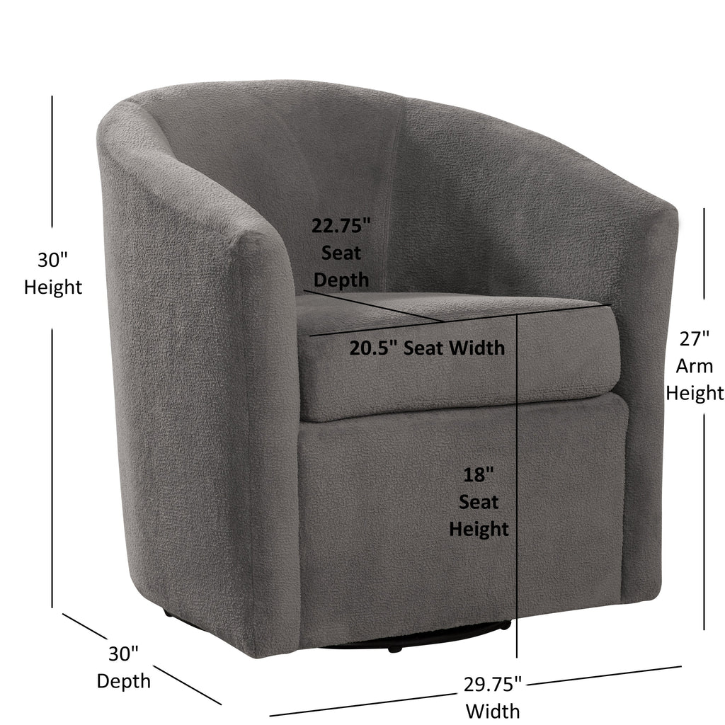 Oaklynn Barrel Style Swivel Accent Chair with Performance Fabric