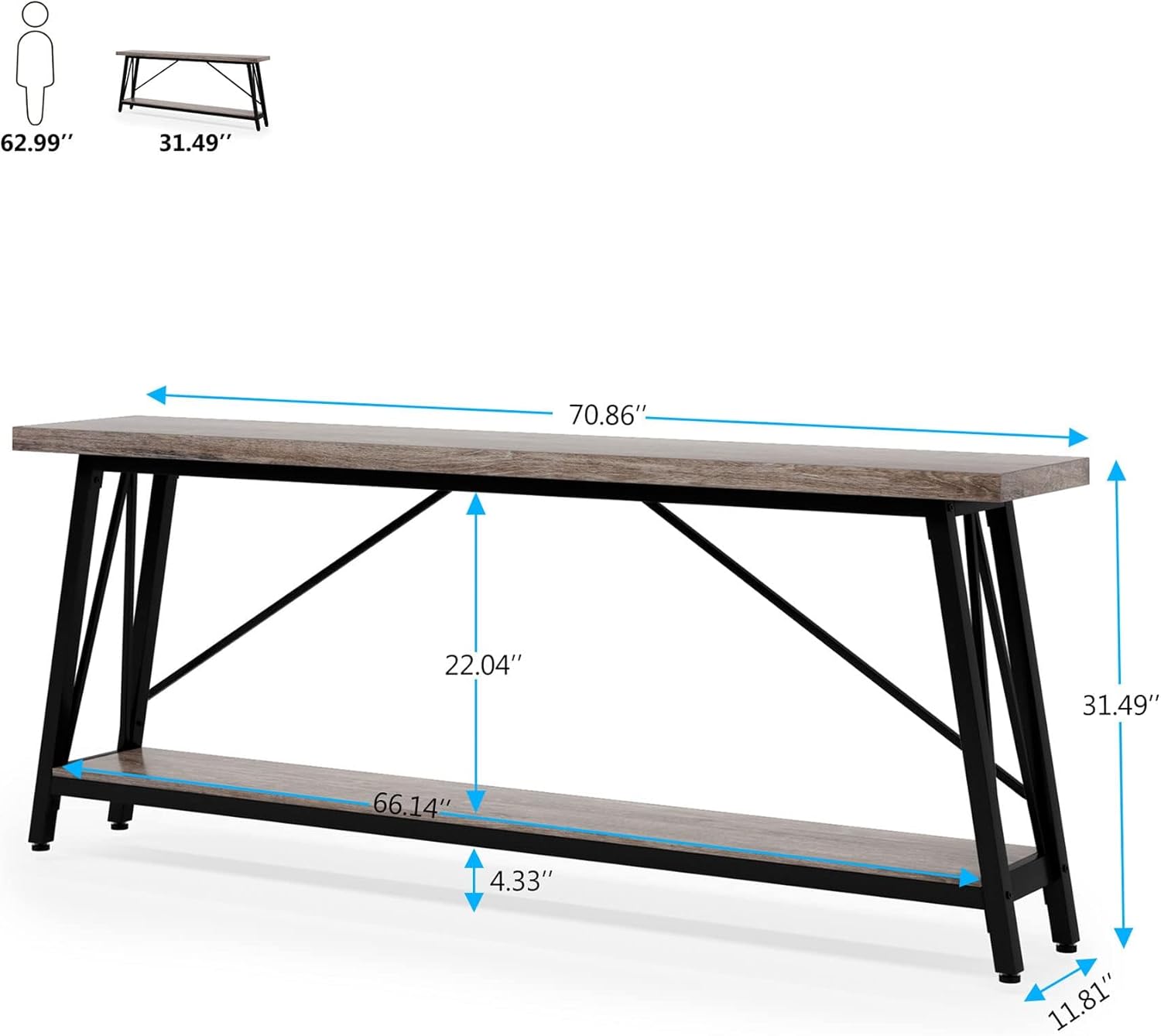 Millstone Industrial Sofa Table