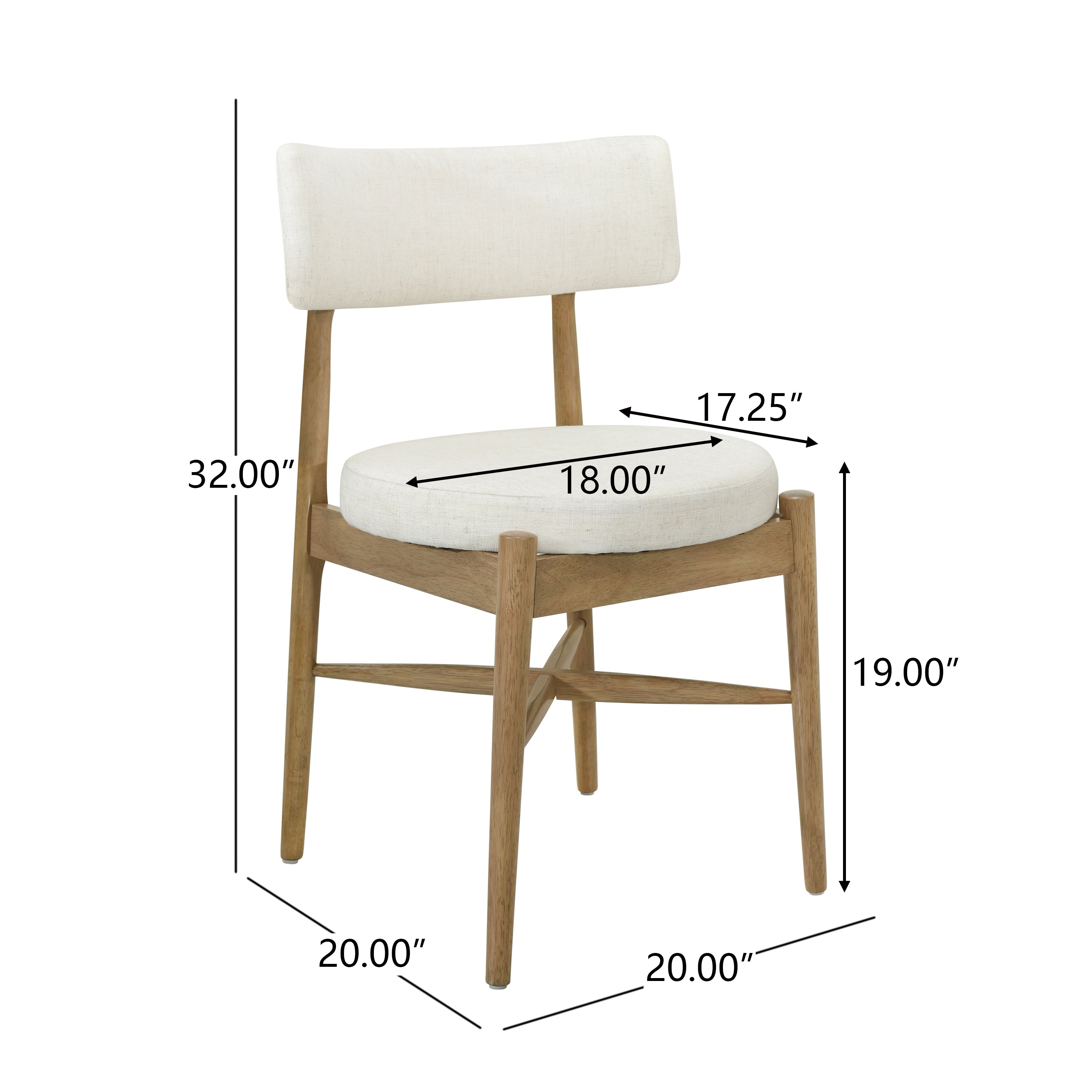 Harveston Mid Century Modern Boucle Upholstered Dining Chairs, Set of 2