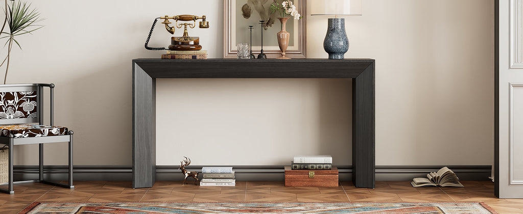 Minimalist Rustic Rectangular Waterfall Console Table