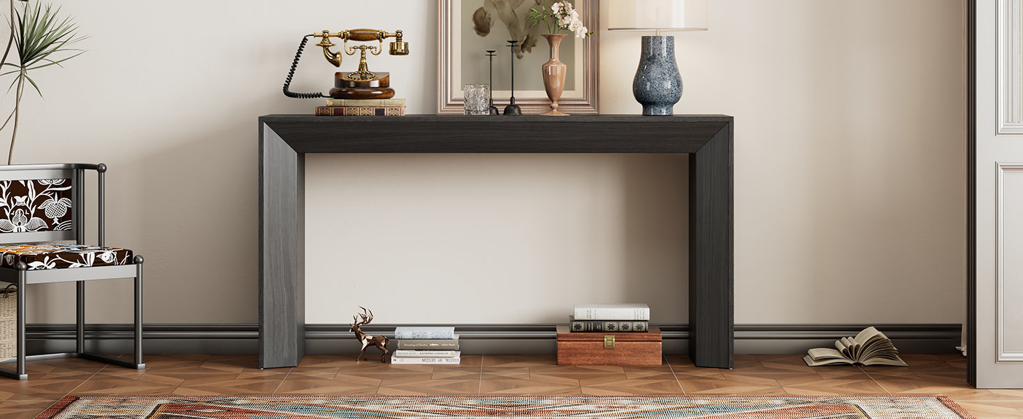 Minimalist Rustic Rectangular Waterfall Console Table