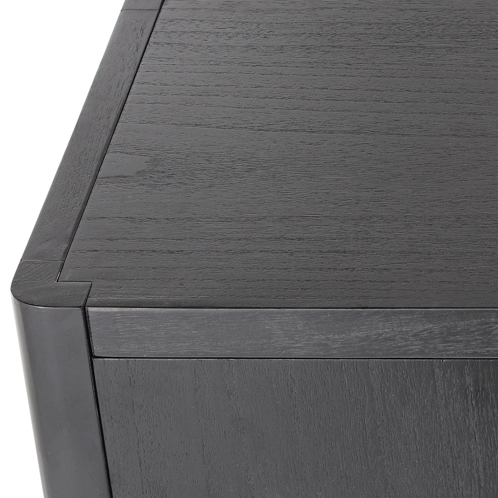 Farmhouse Style 4-Door Cabinet with Natural Distressed Finish