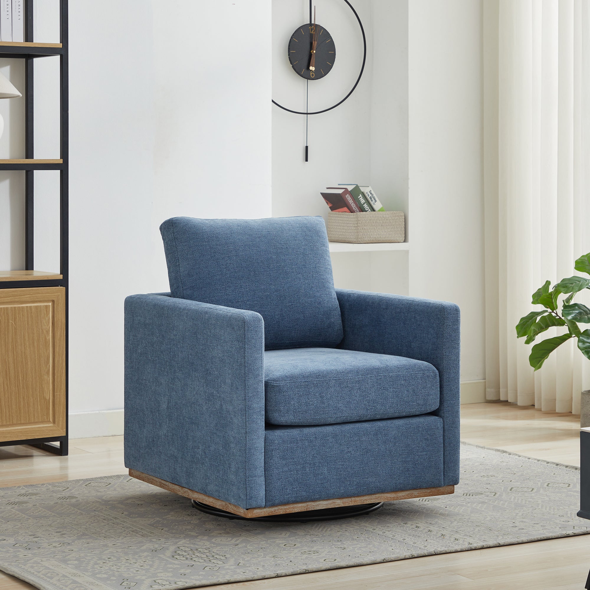 Modern Square Upholstered Swivel Accent Chair