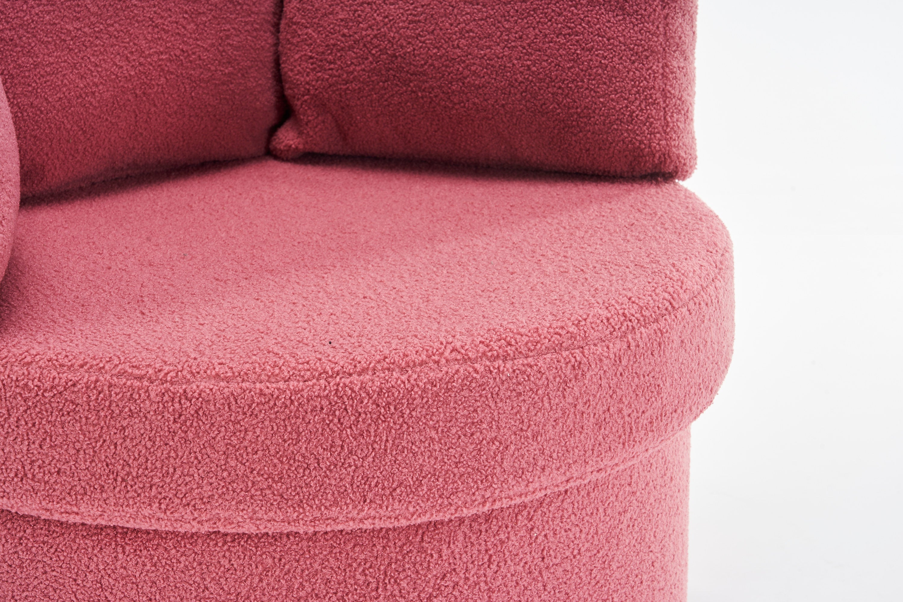 Teddy Fabric Swivel And Storage Chair With Back Cushion