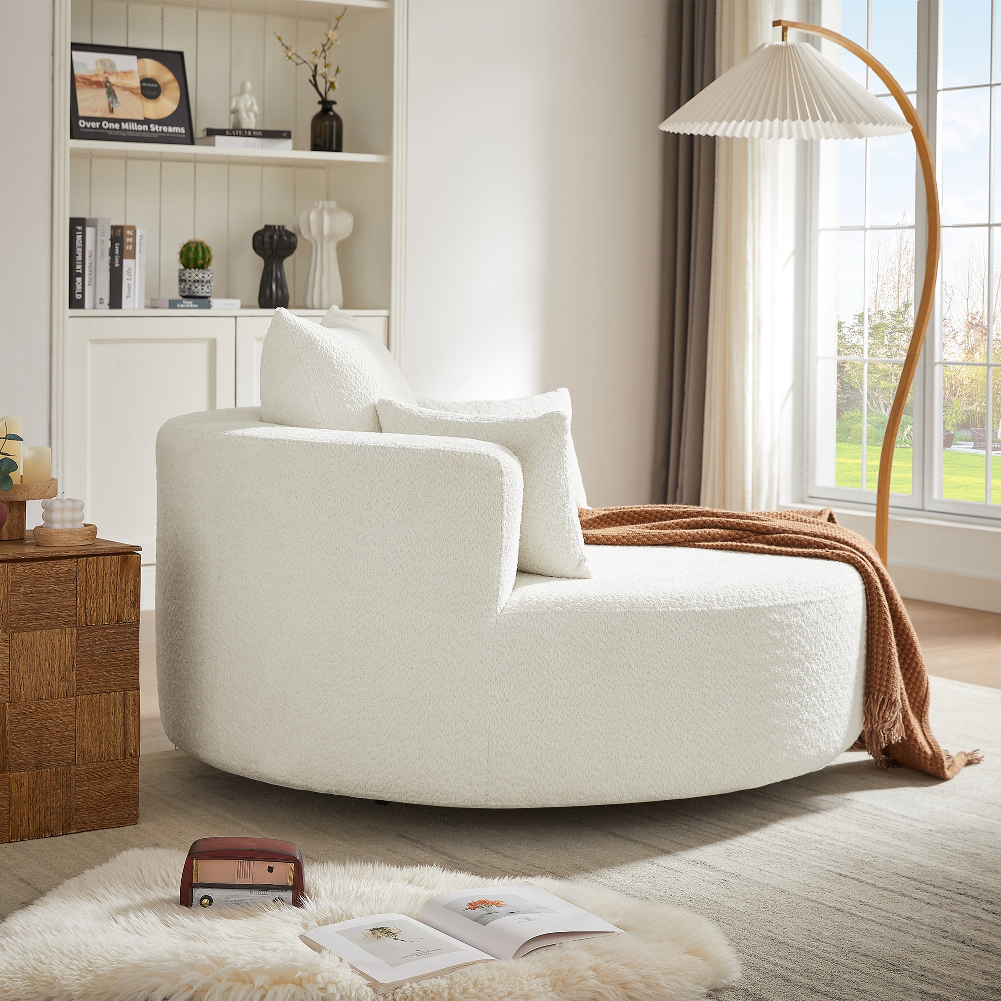 Crossley Oversized Swivel Barrel Accent Chair