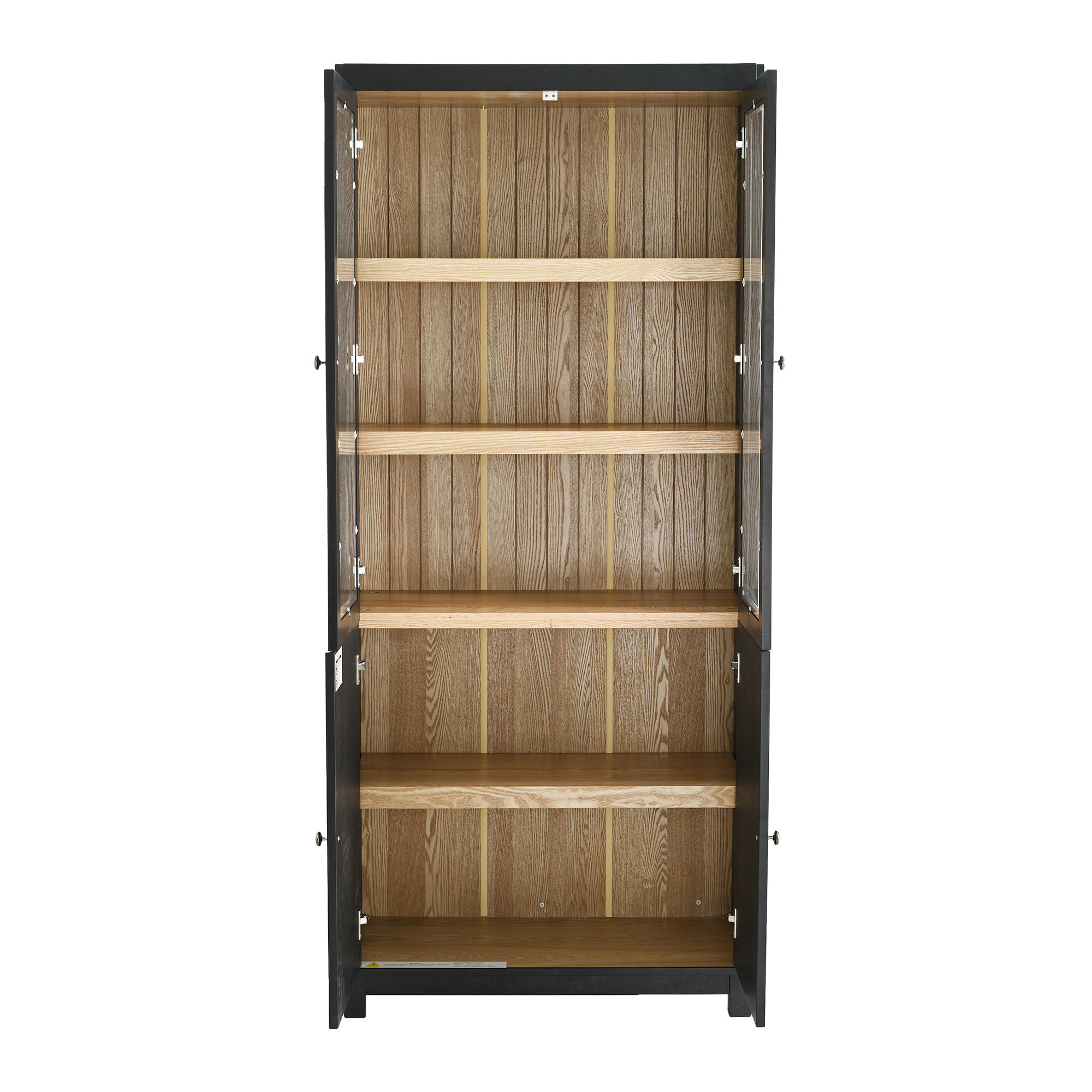 Mid-Century Modern Style Tall Display Cabinet with Glass Doors