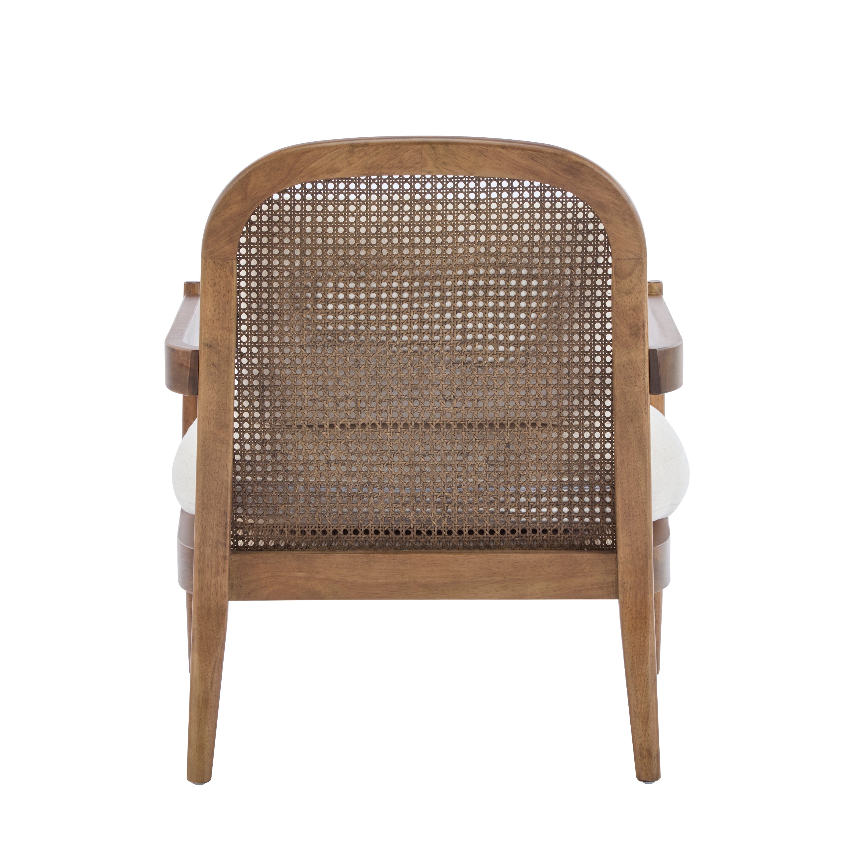Elliston Rattan Backrest Solid Wood Accent Chair with Cushions, Set of 2