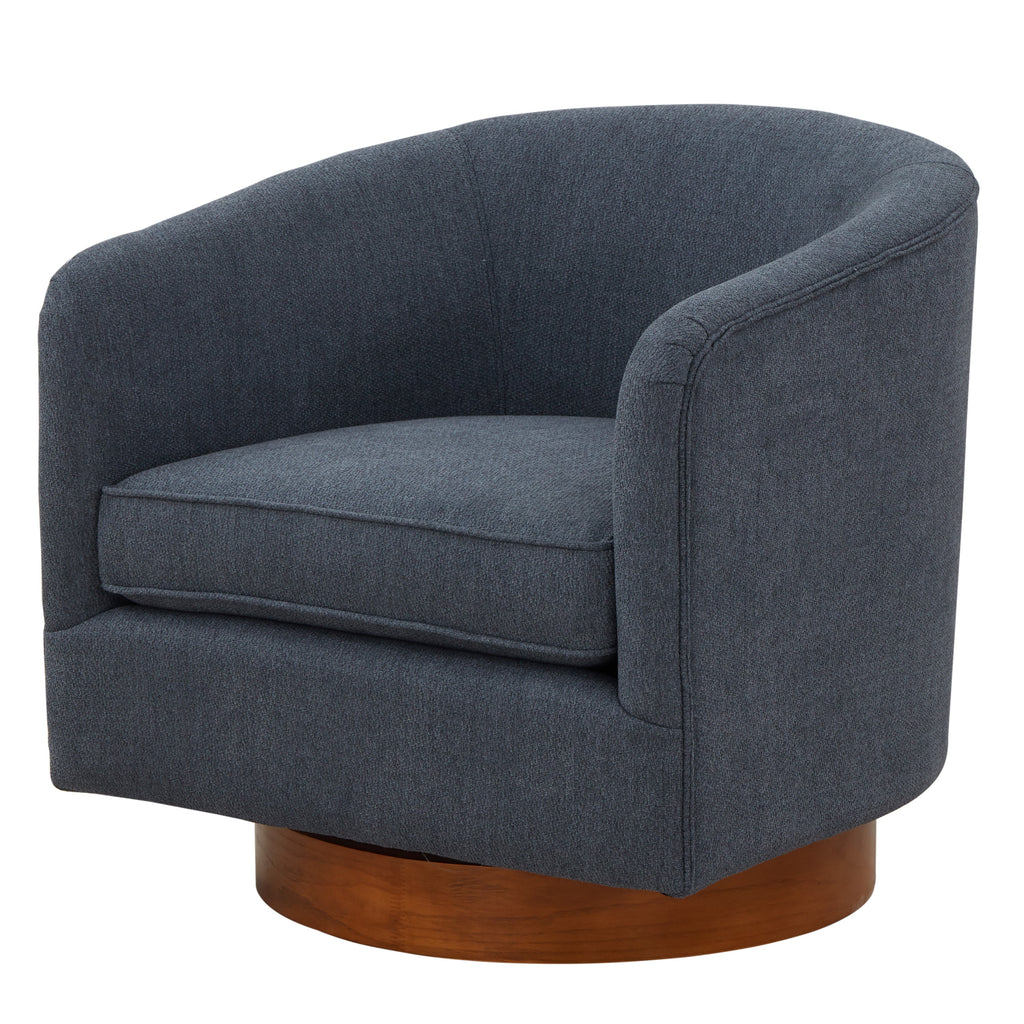 Miramar Wood Base Swivel Club Accent Chair