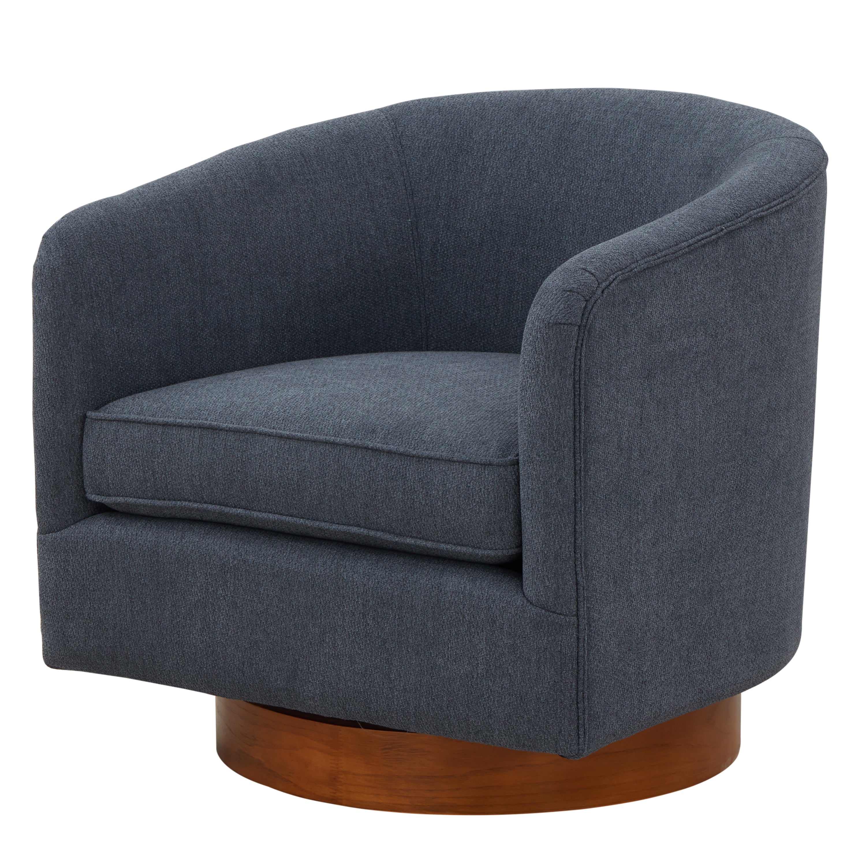 Miramar Wood Base Swivel Club Accent Chair