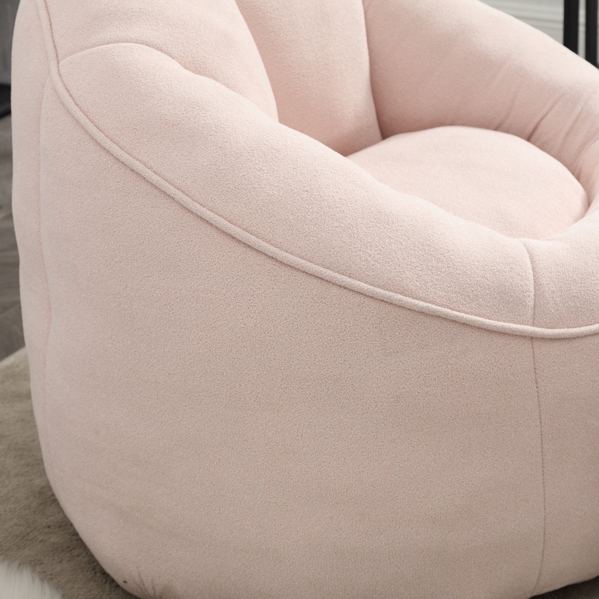 Bean Bag Sofa Chair with High-Pressure Foam and Footrest